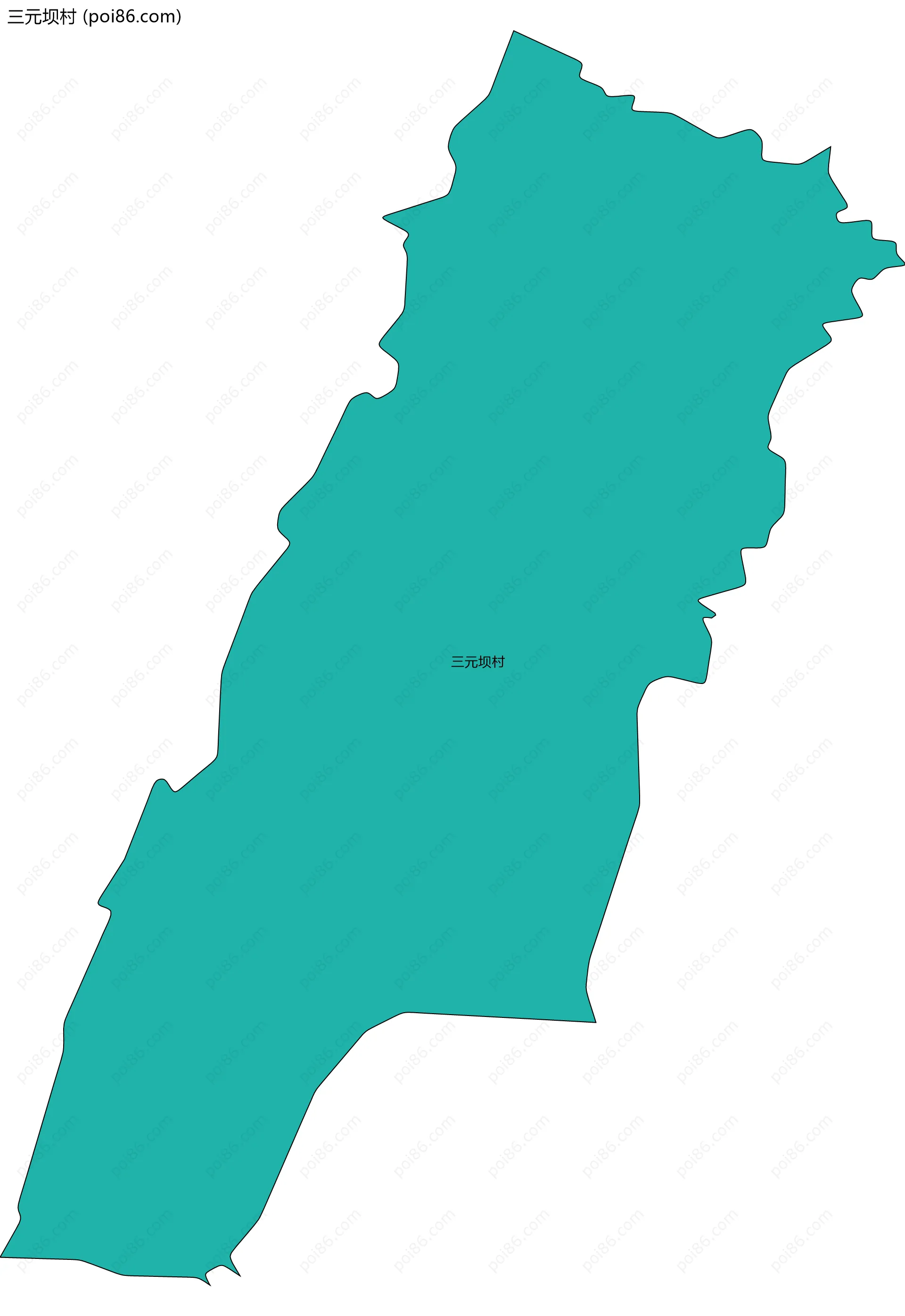 三元坝村边界地图