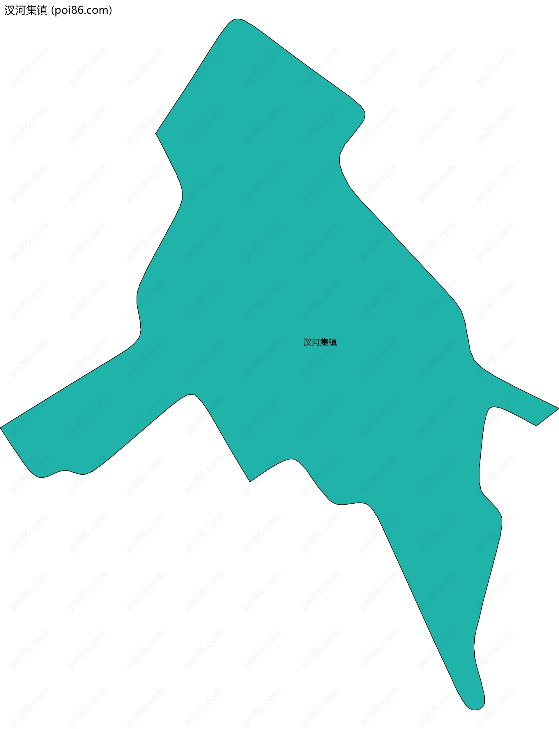 汊河集镇边界地图