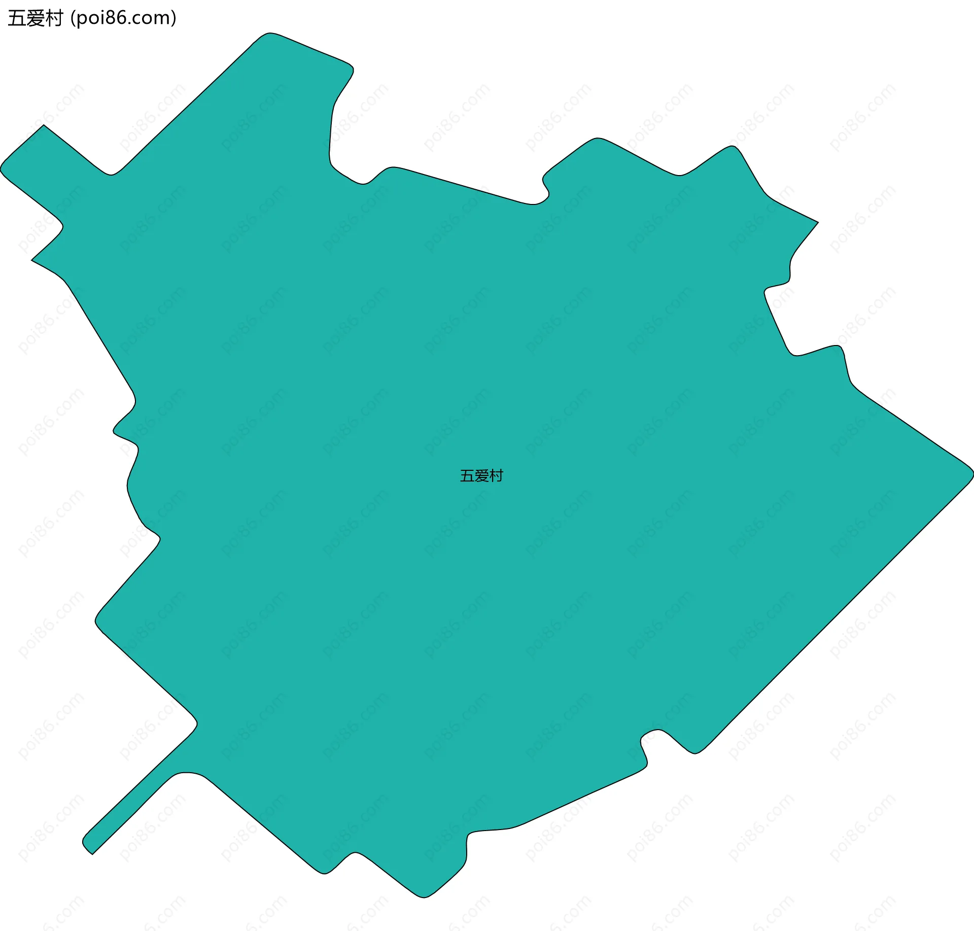 五爱村边界地图