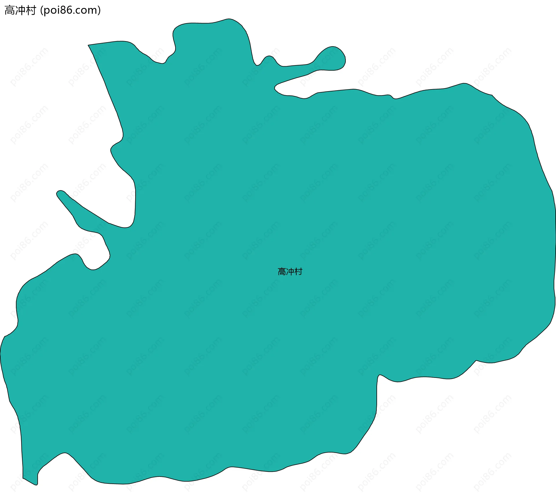 高冲村边界地图