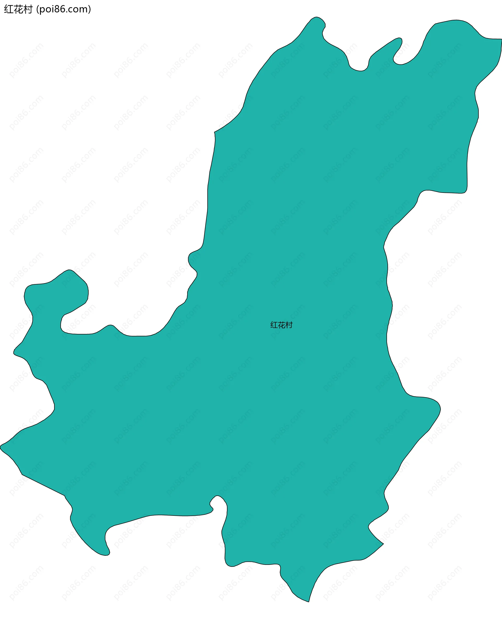 红花村边界地图