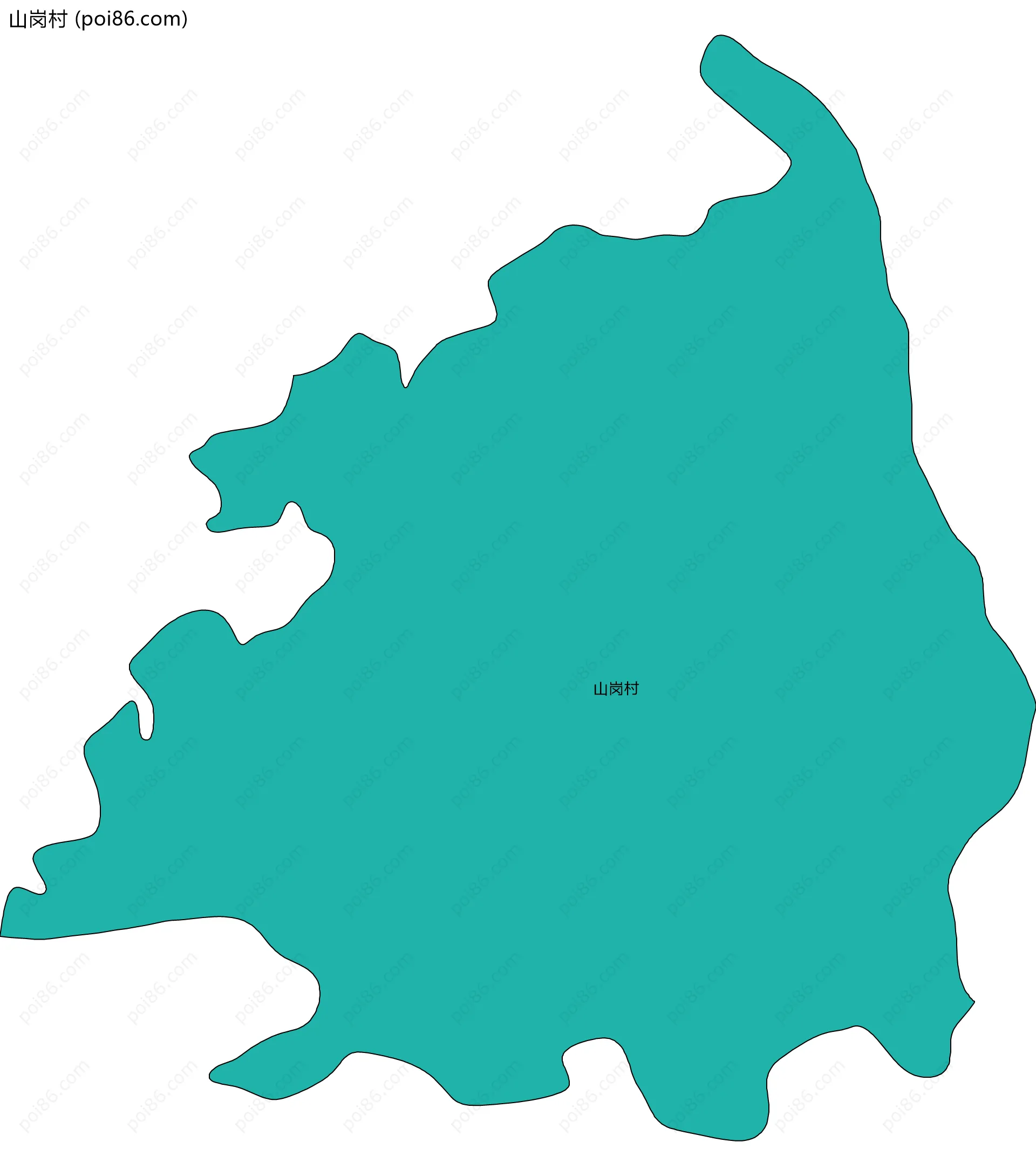 山岗村边界地图