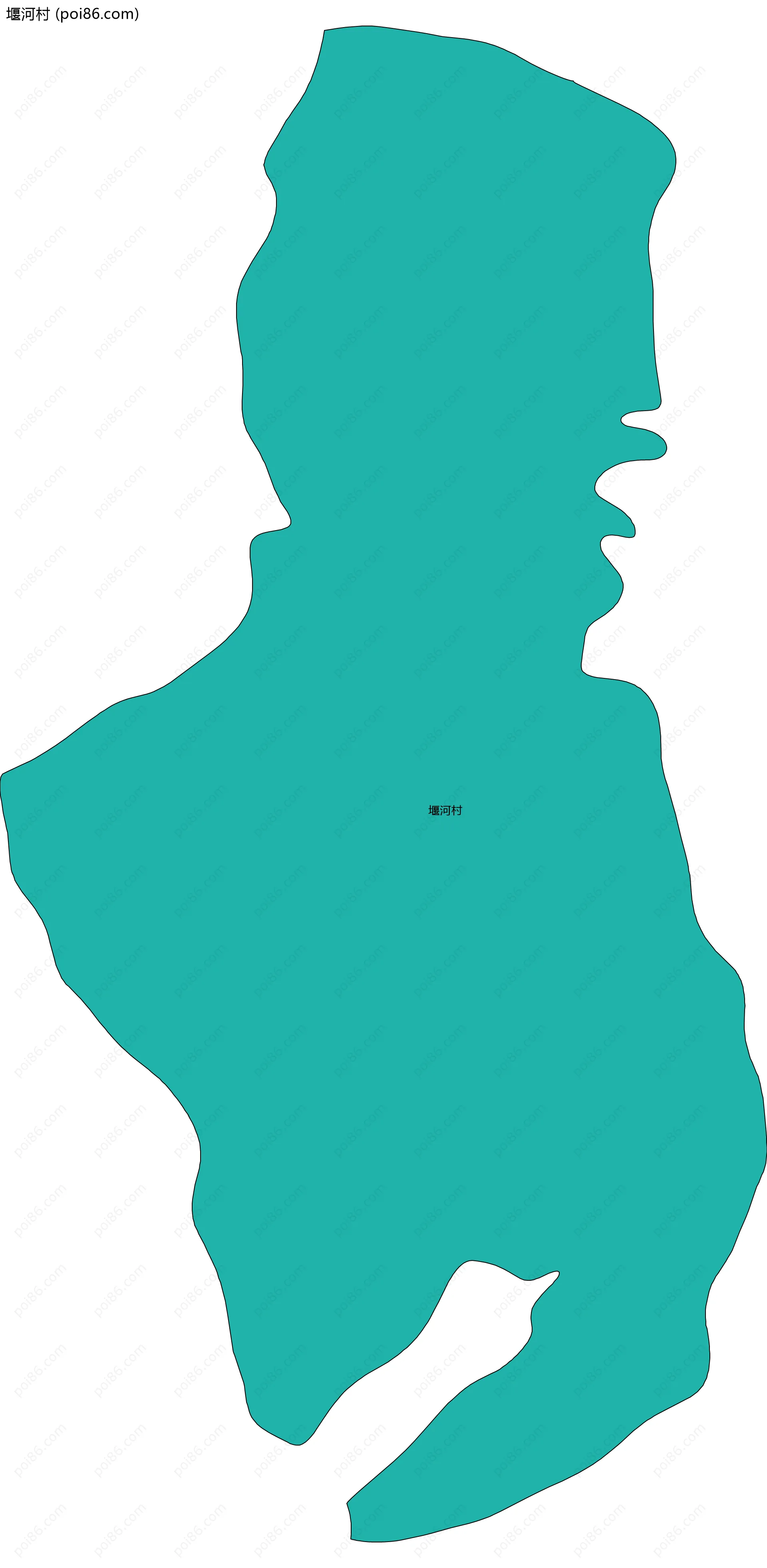 堰河村边界地图