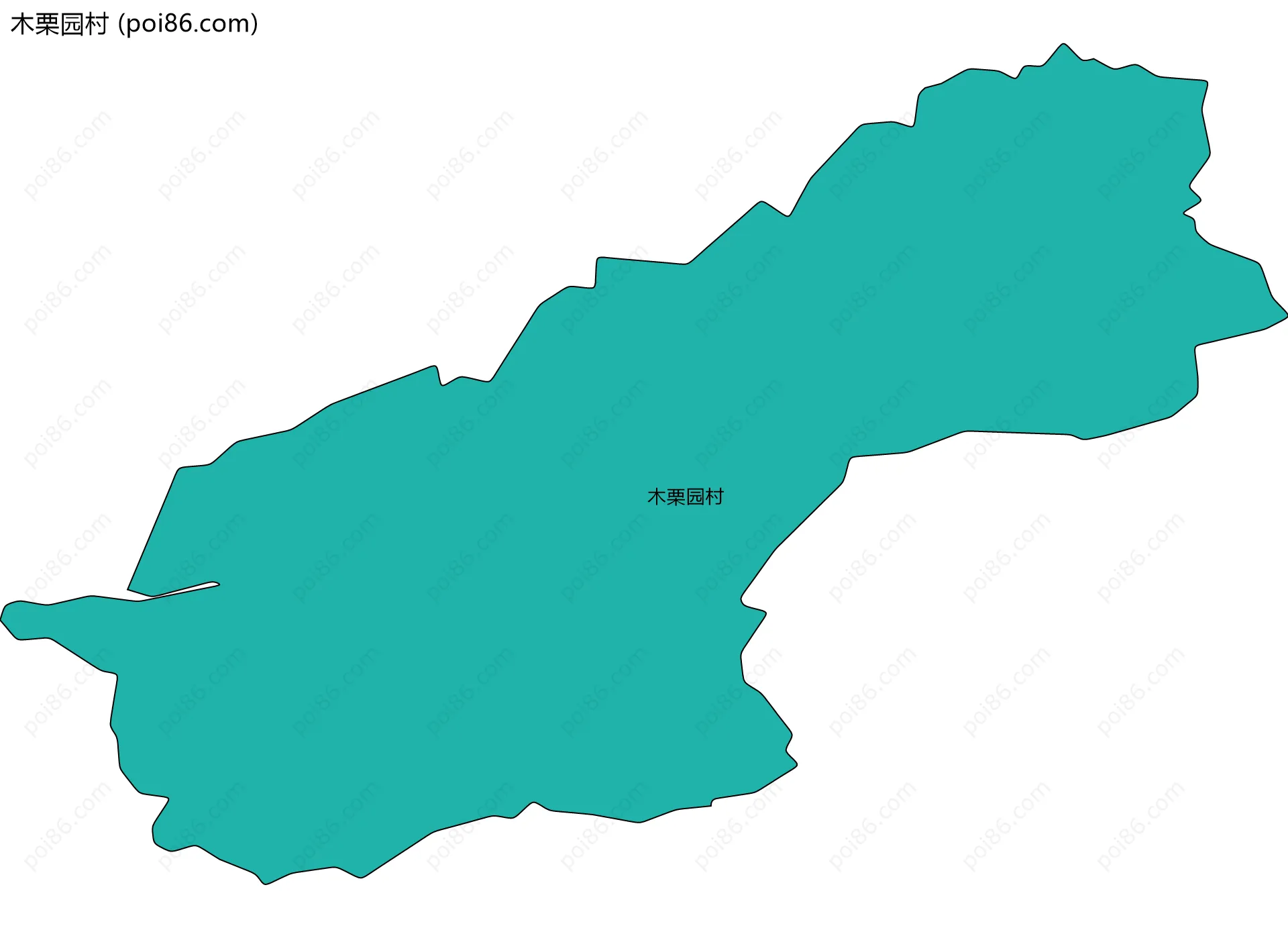 木栗园村边界地图