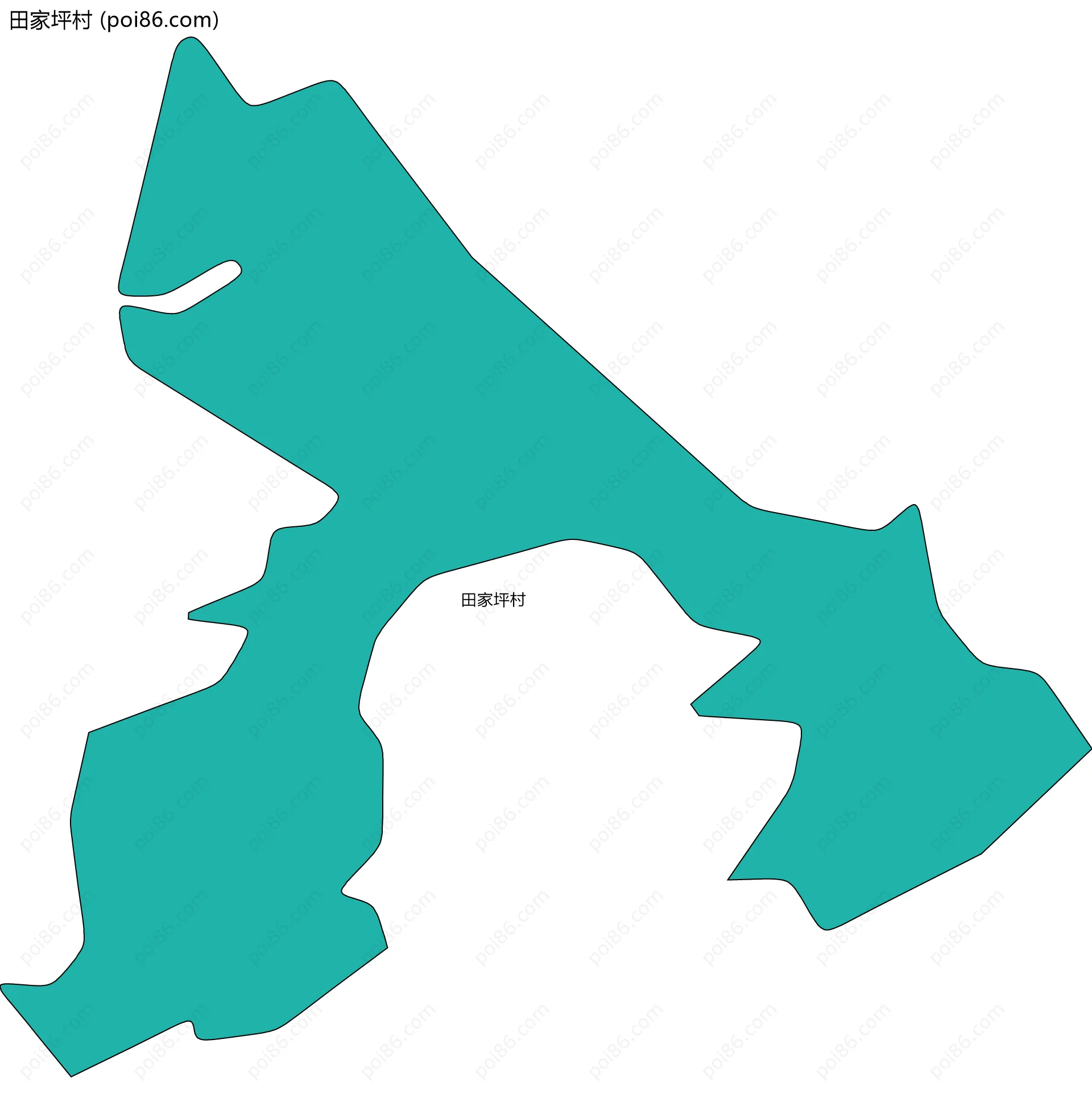 田家坪村边界地图