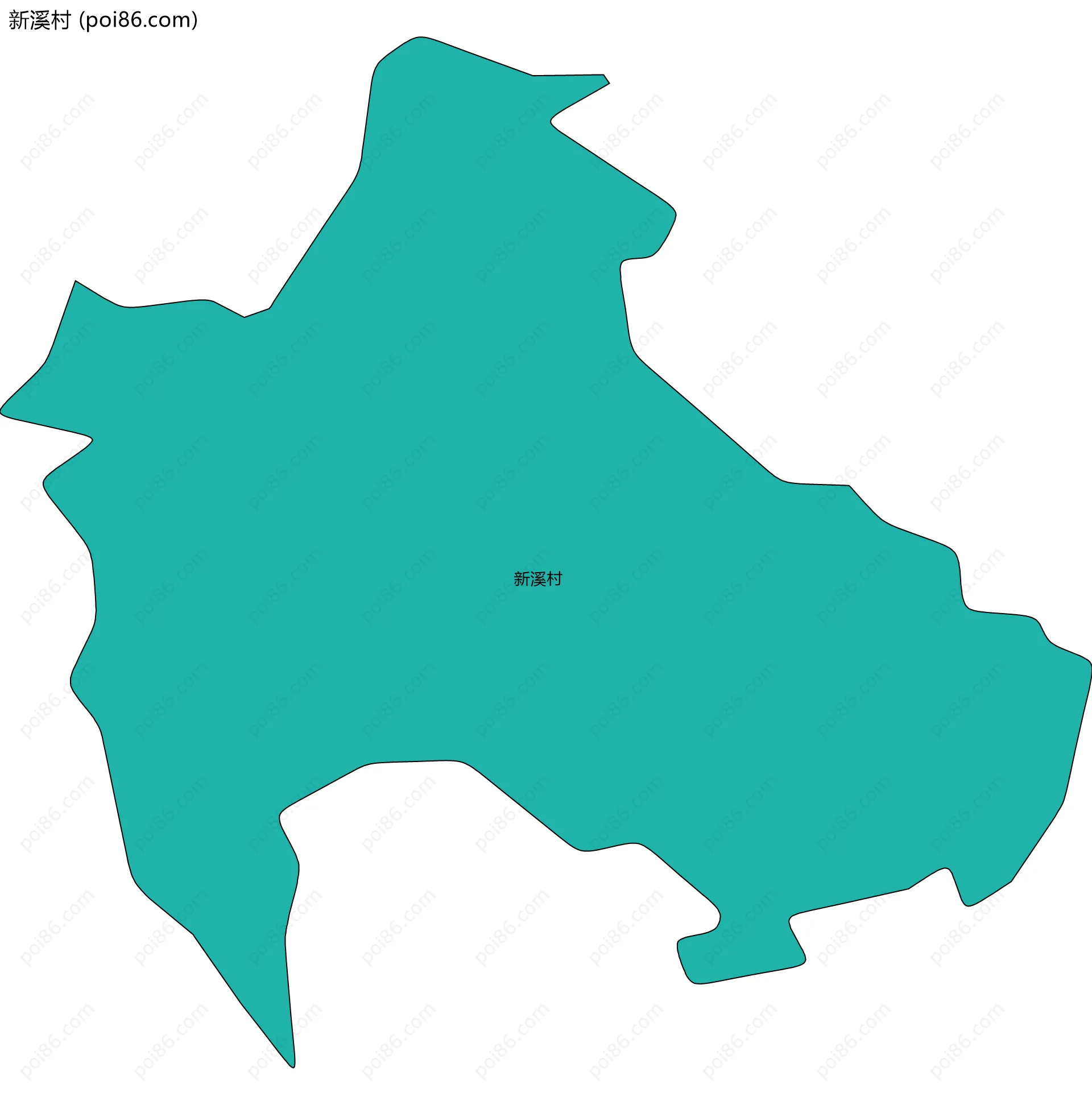 新溪村边界地图