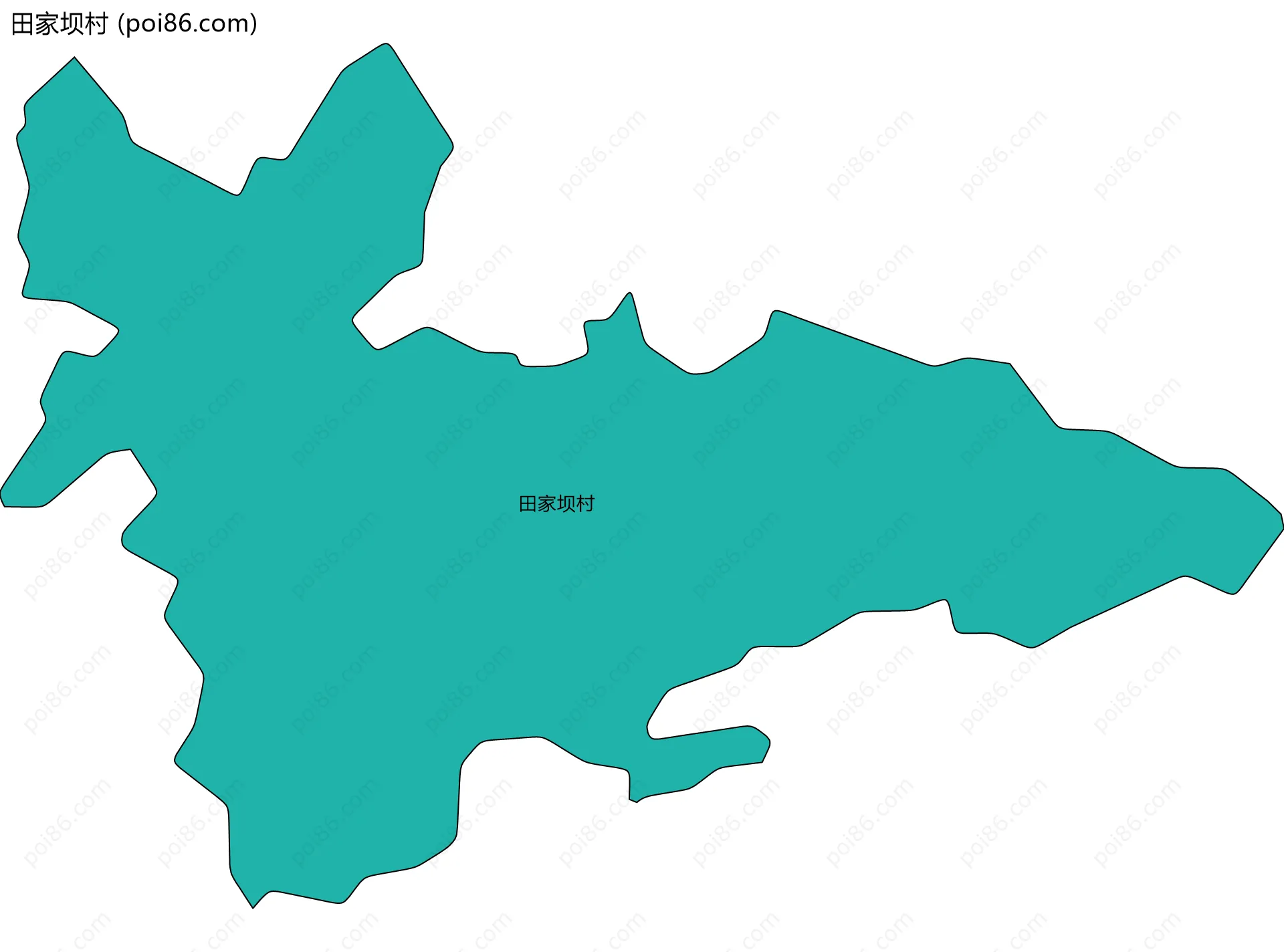 田家坝村边界地图