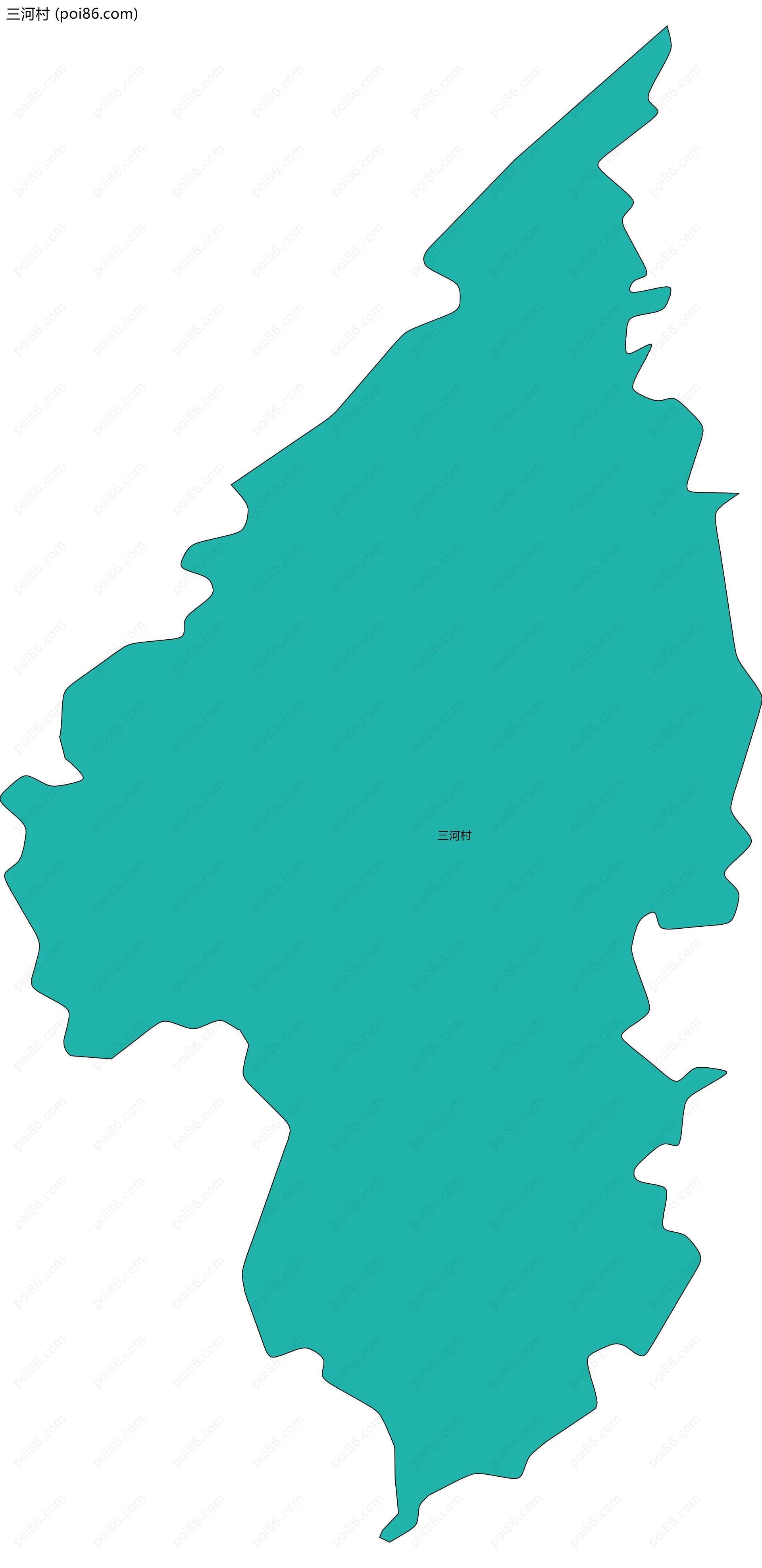 三河村边界地图