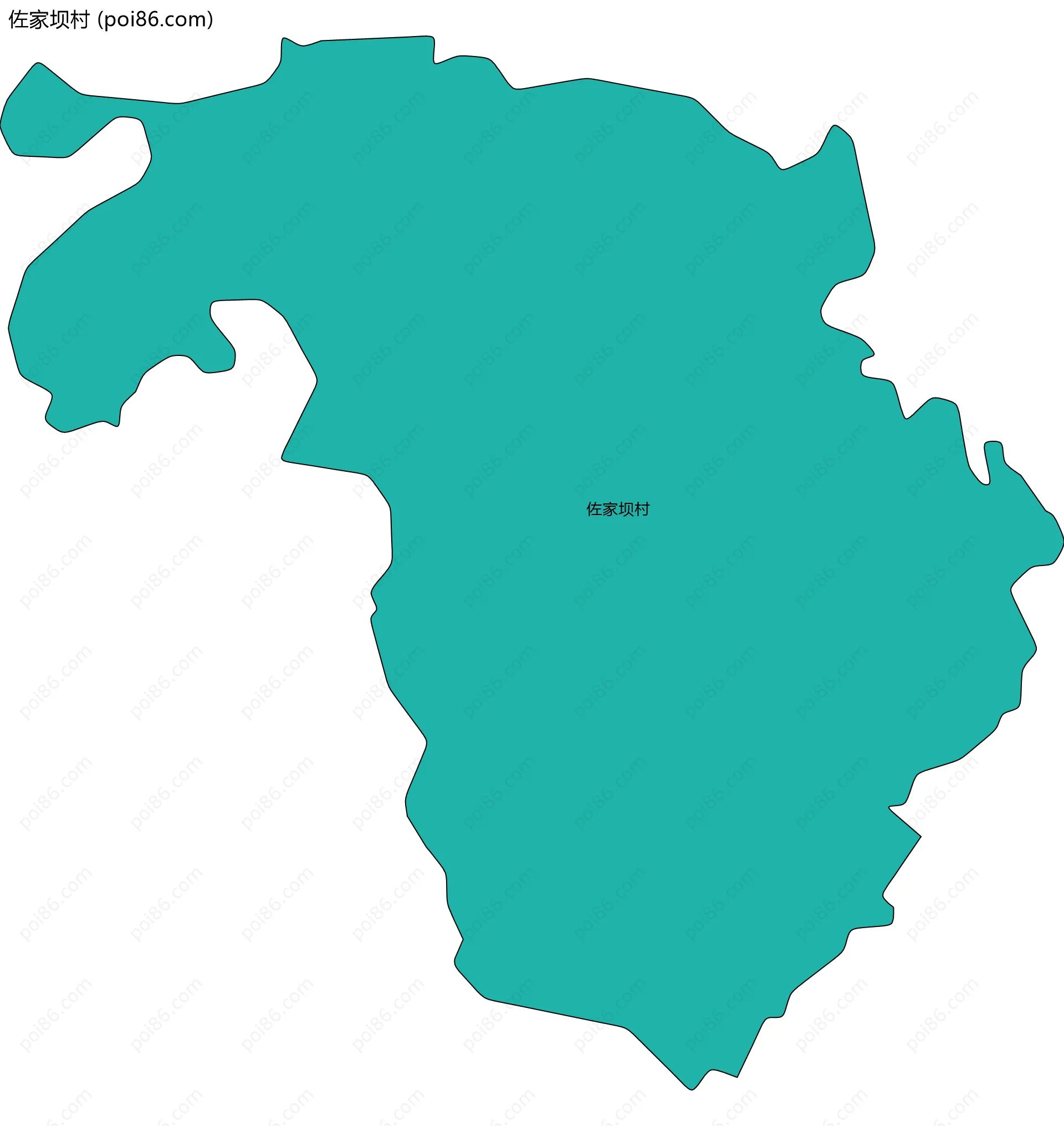 佐家坝村边界地图