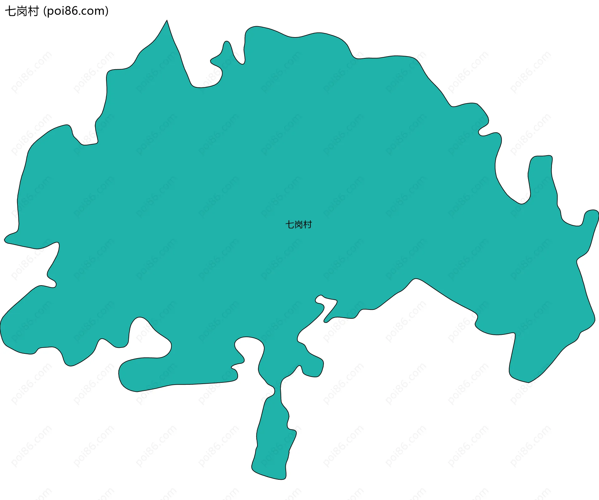 七岗村边界地图