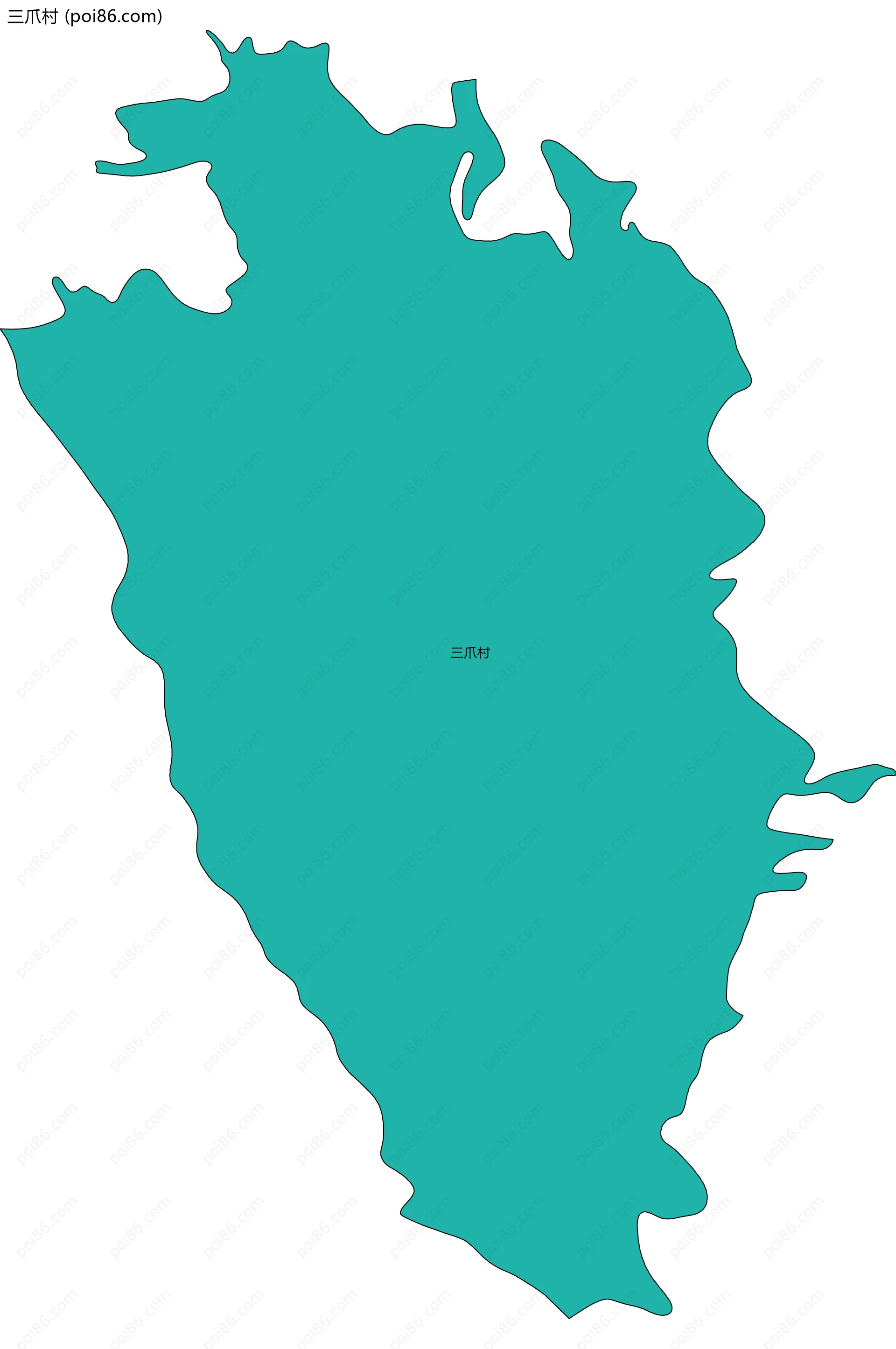 三爪村边界地图