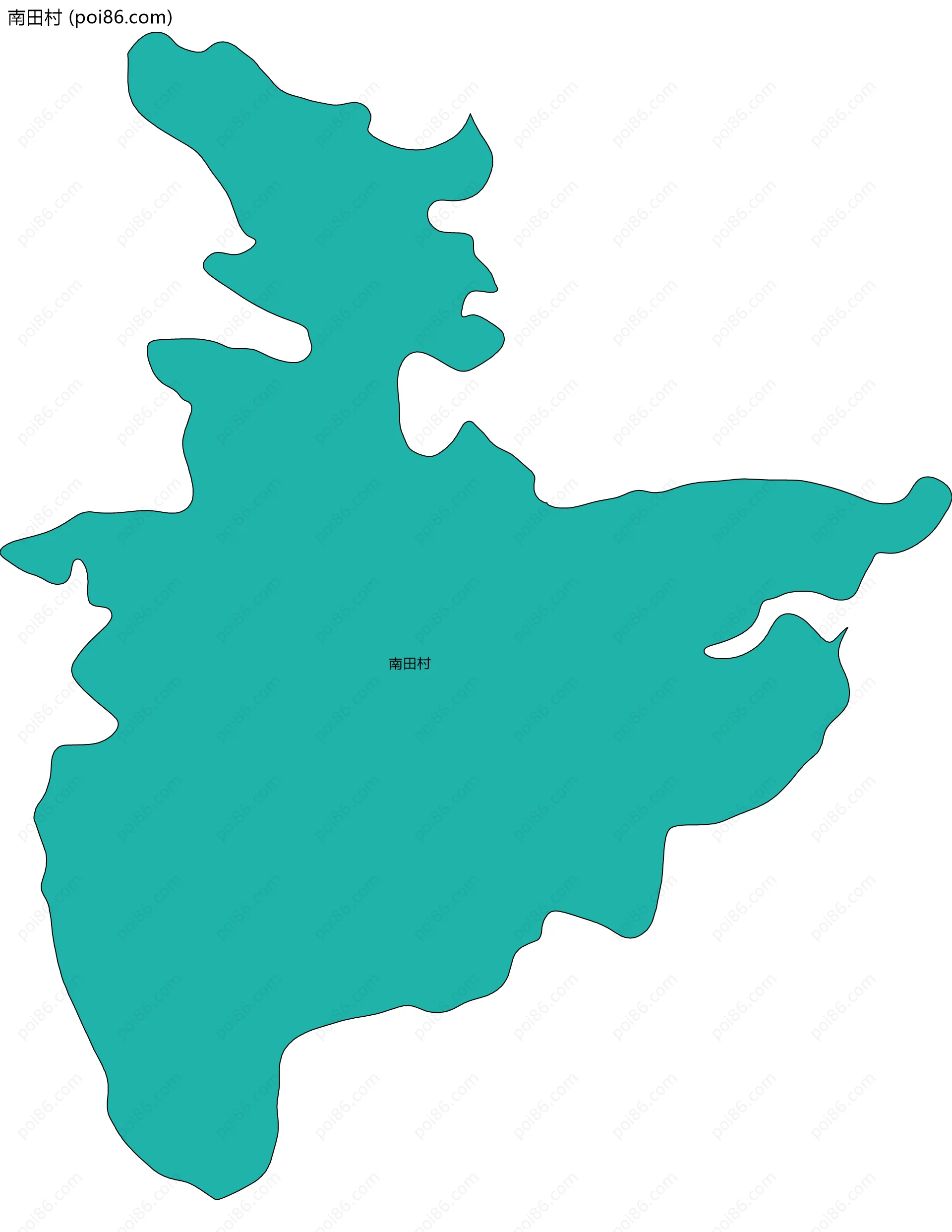 南田村边界地图