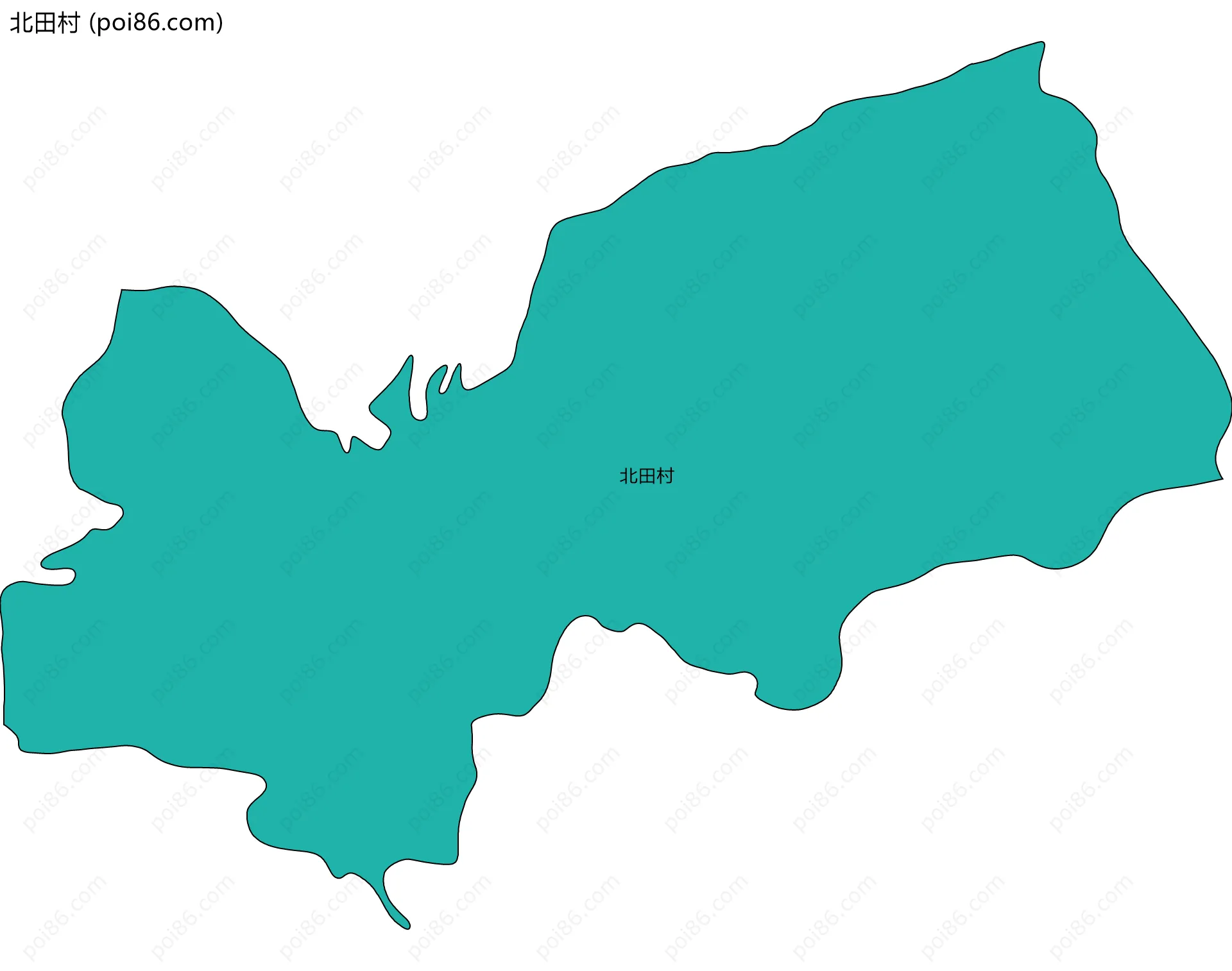 北田村边界地图