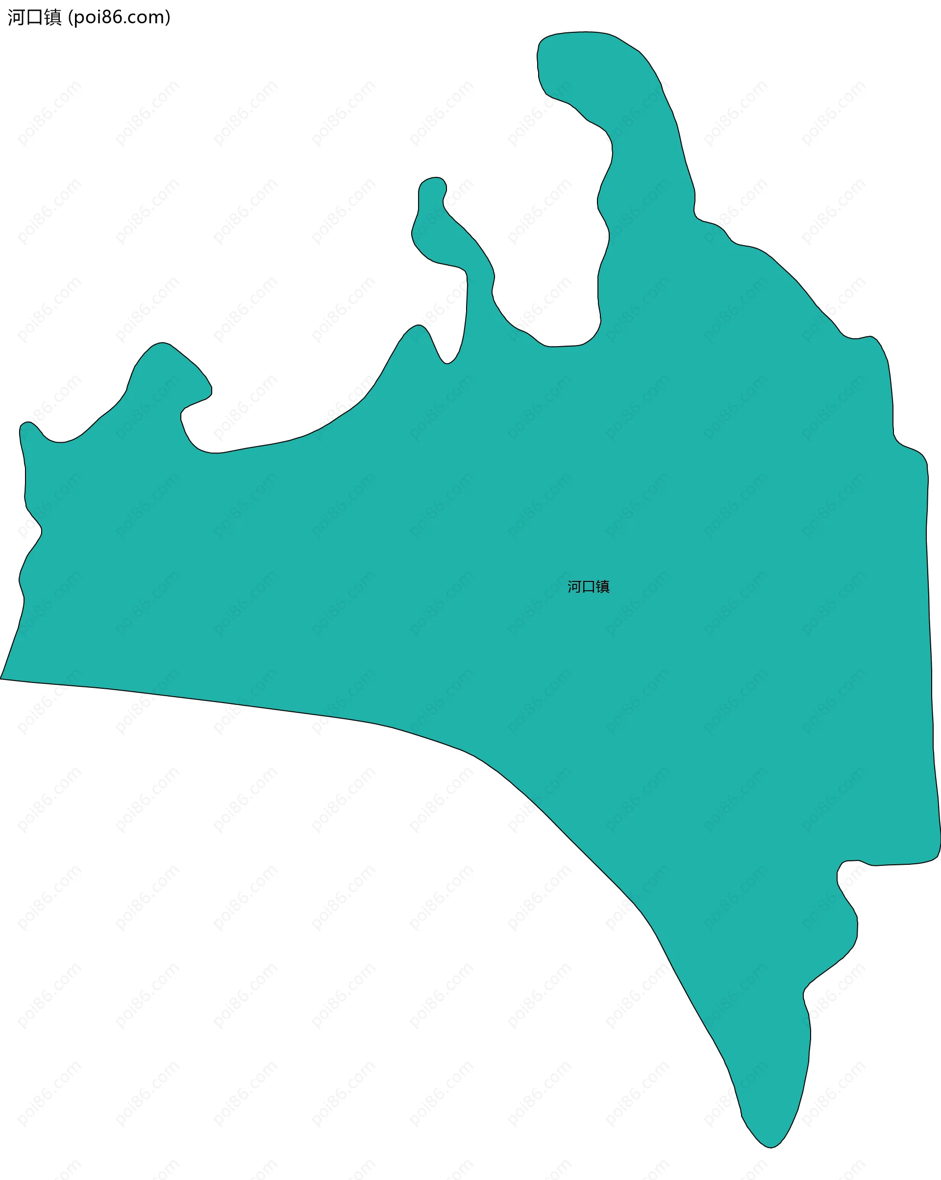 河口镇边界地图