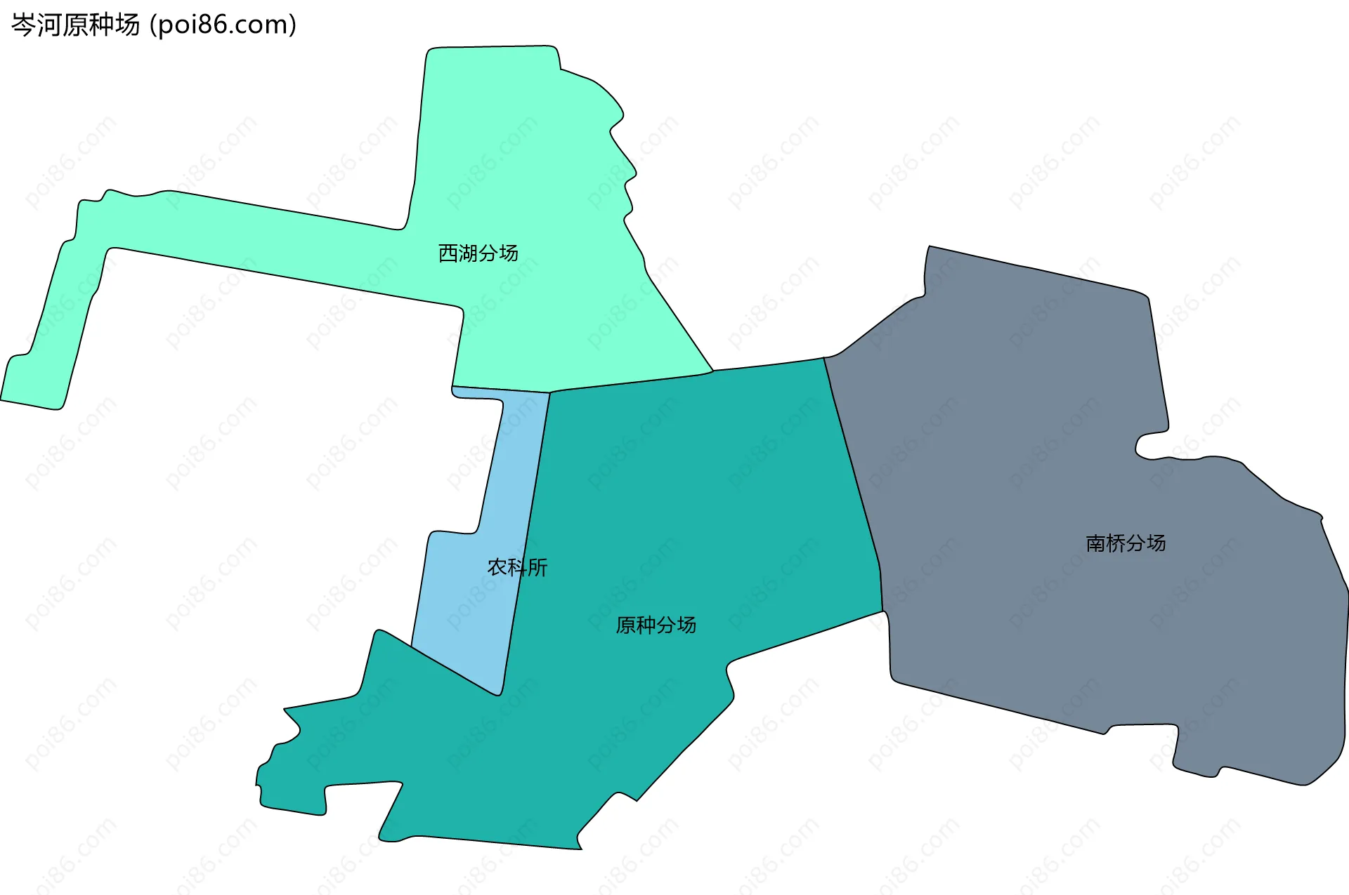 岑河原种场边界地图(五级行政区划)