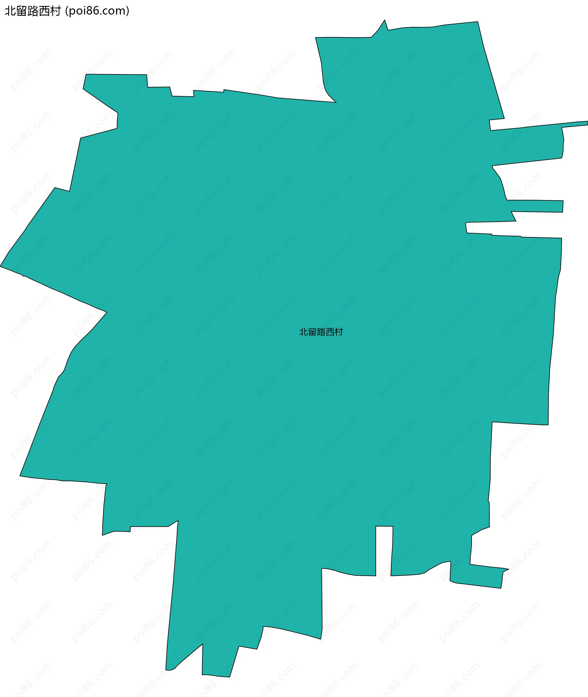 北留路西村边界地图