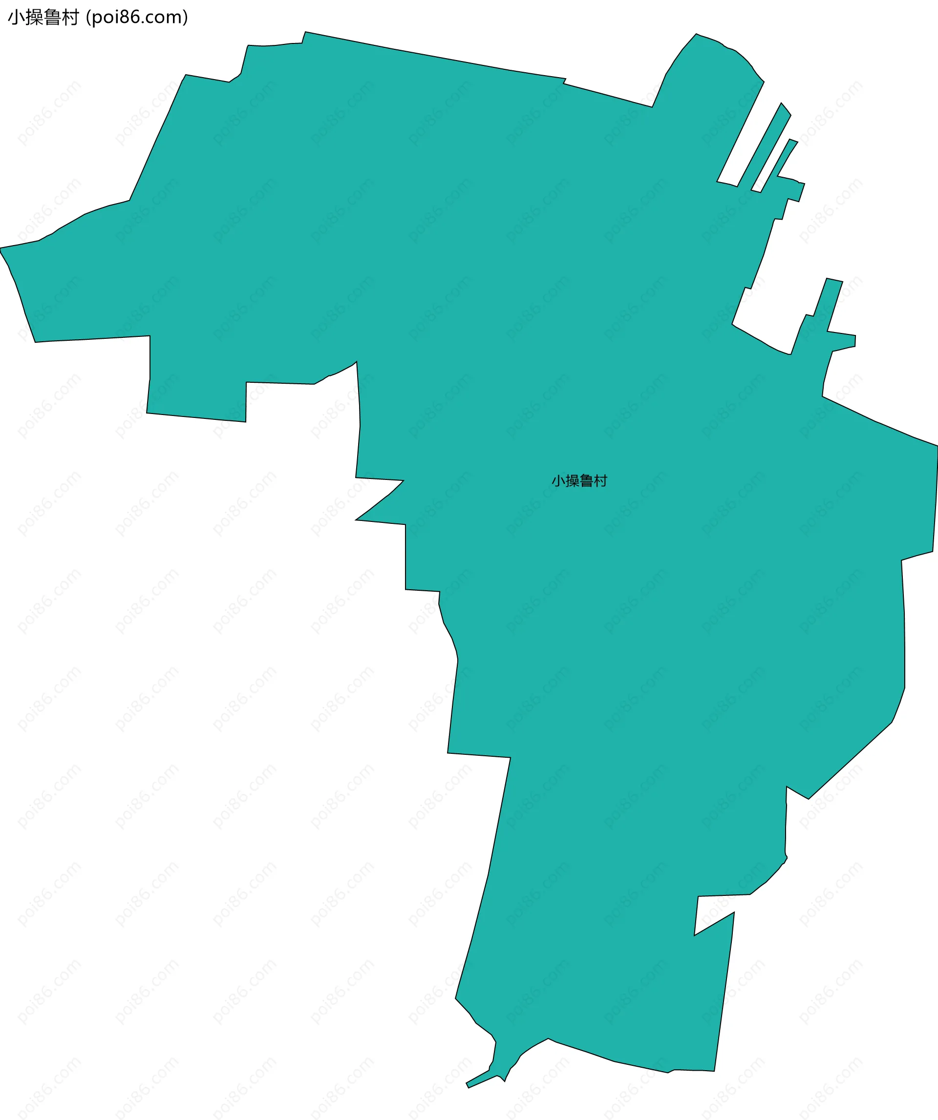 小操鲁村边界地图