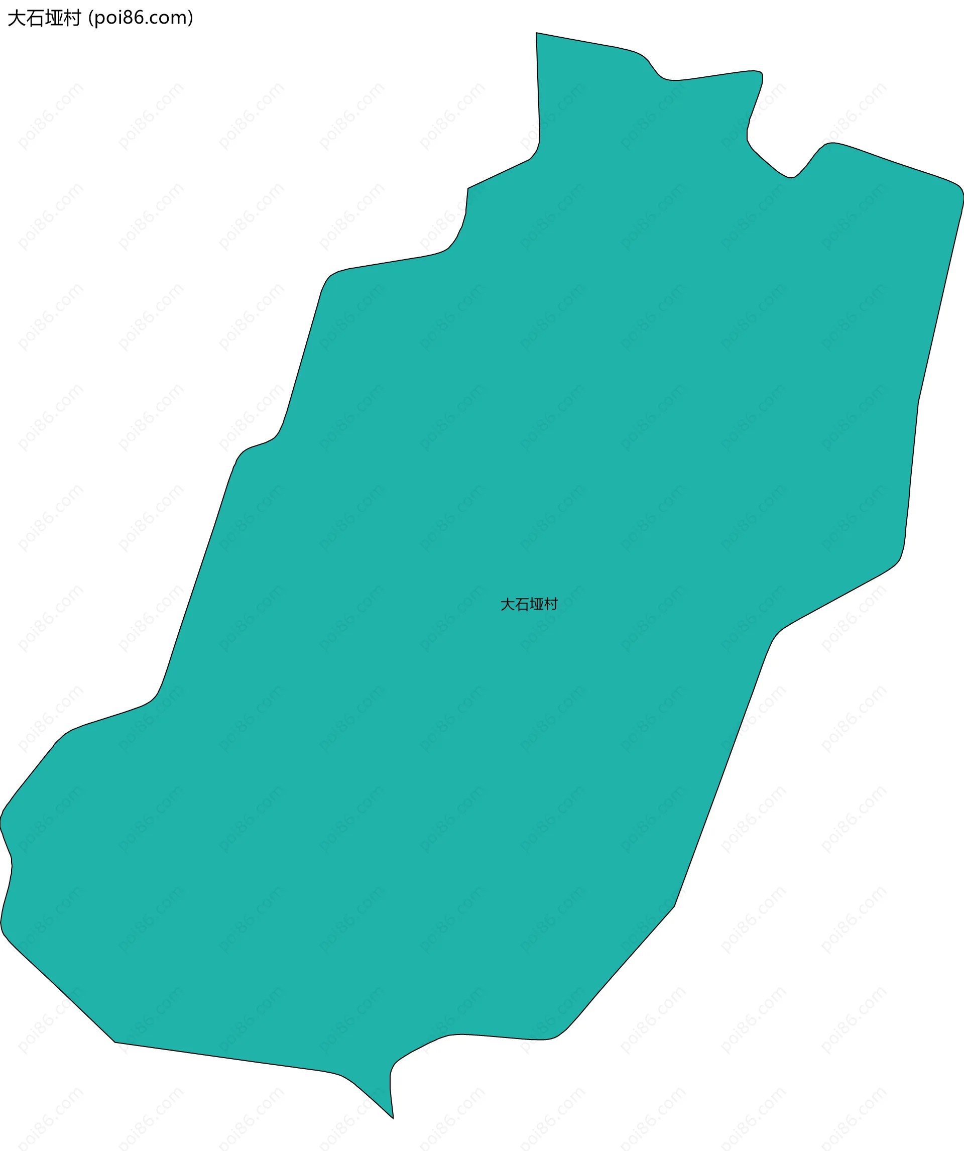 大石垭村边界地图