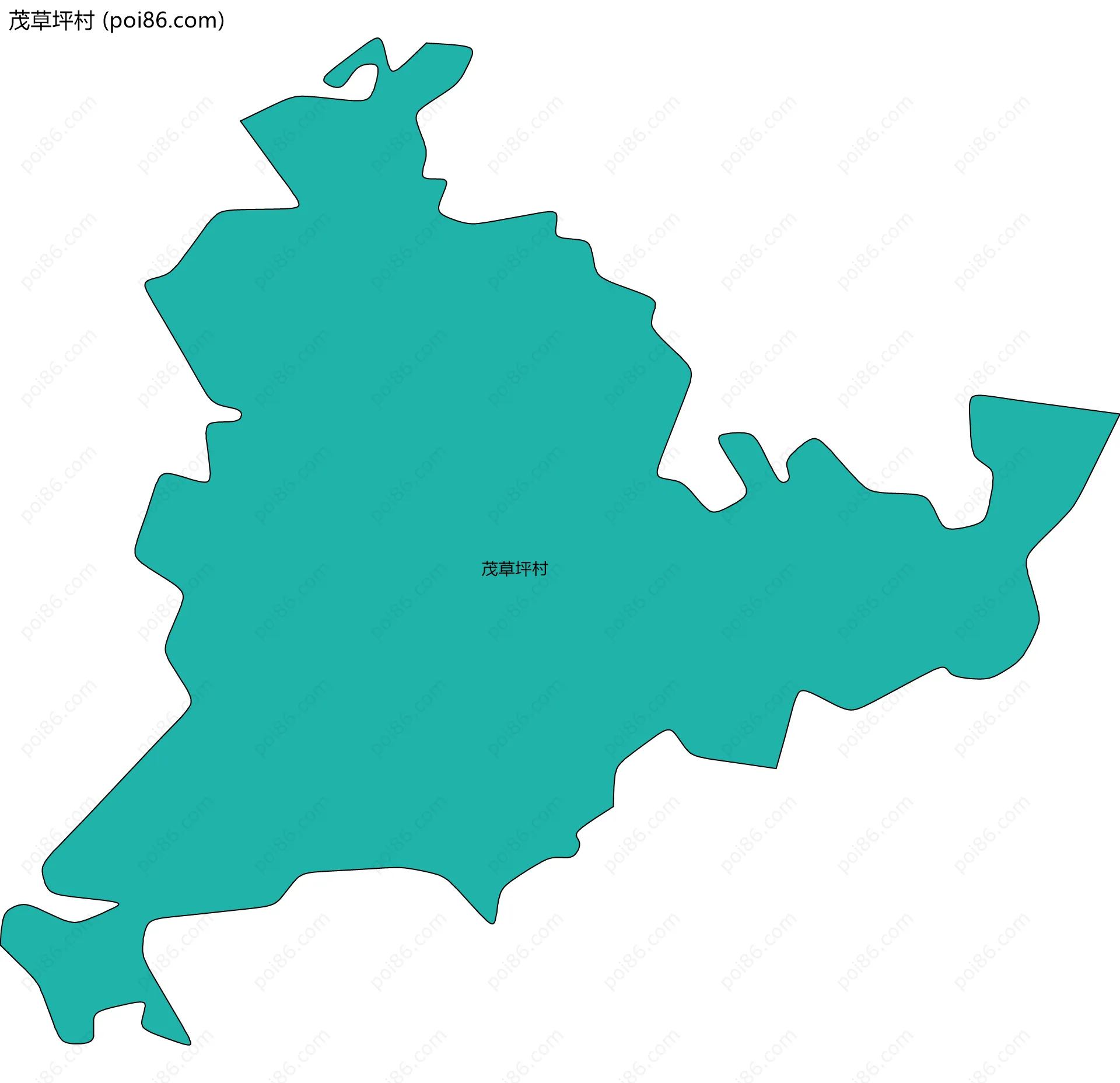 茂草坪村边界地图