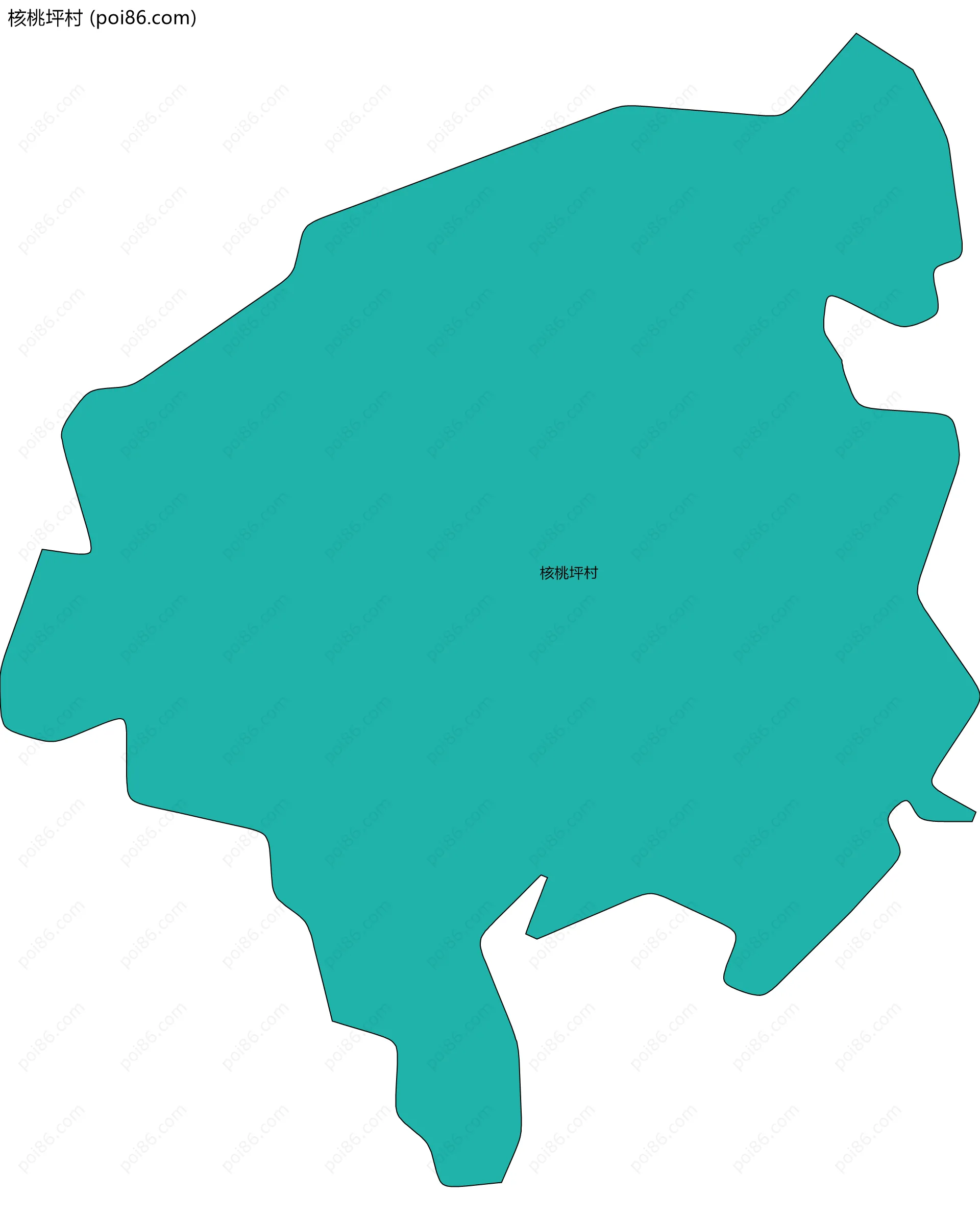 核桃坪村边界地图