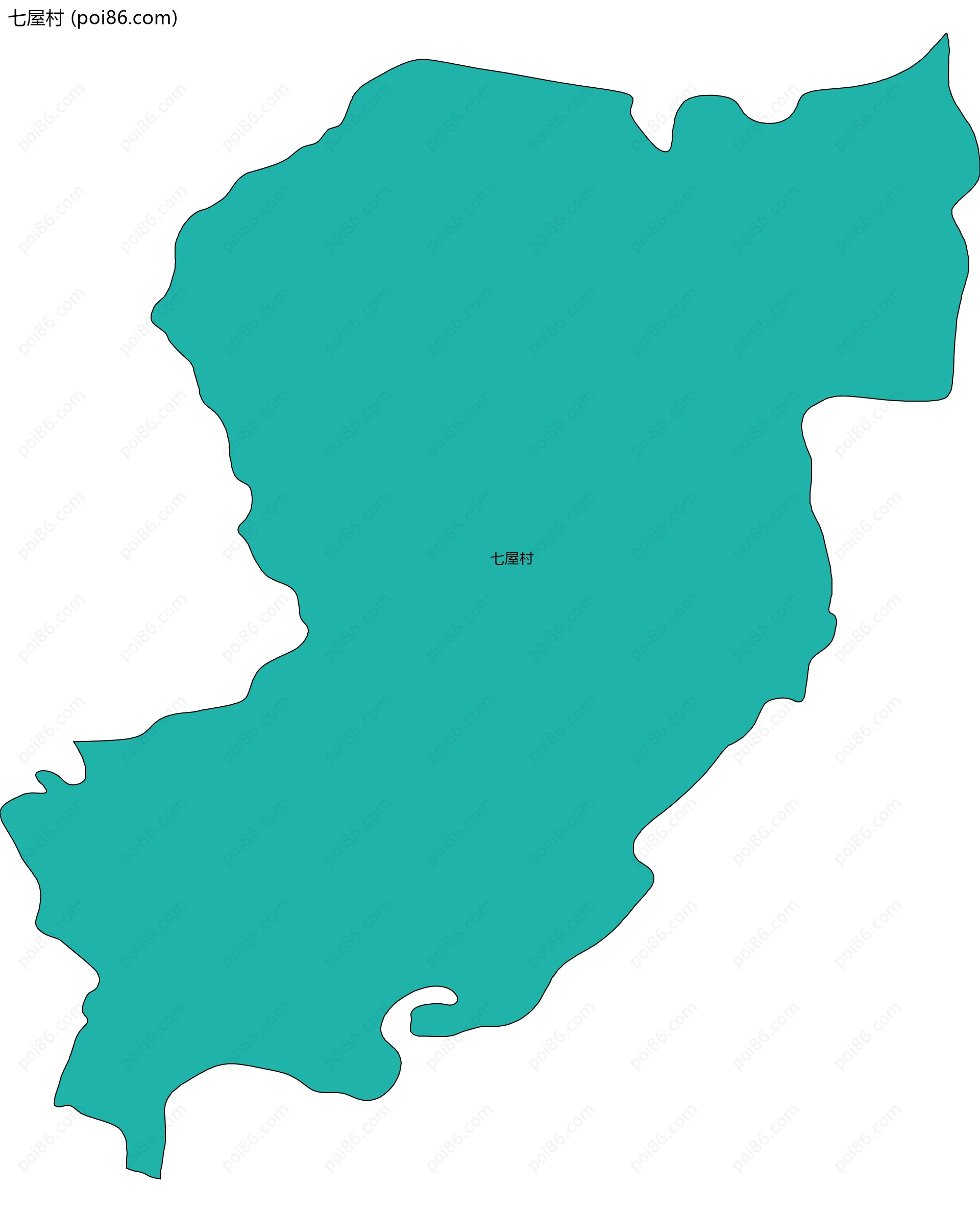 七屋村边界地图