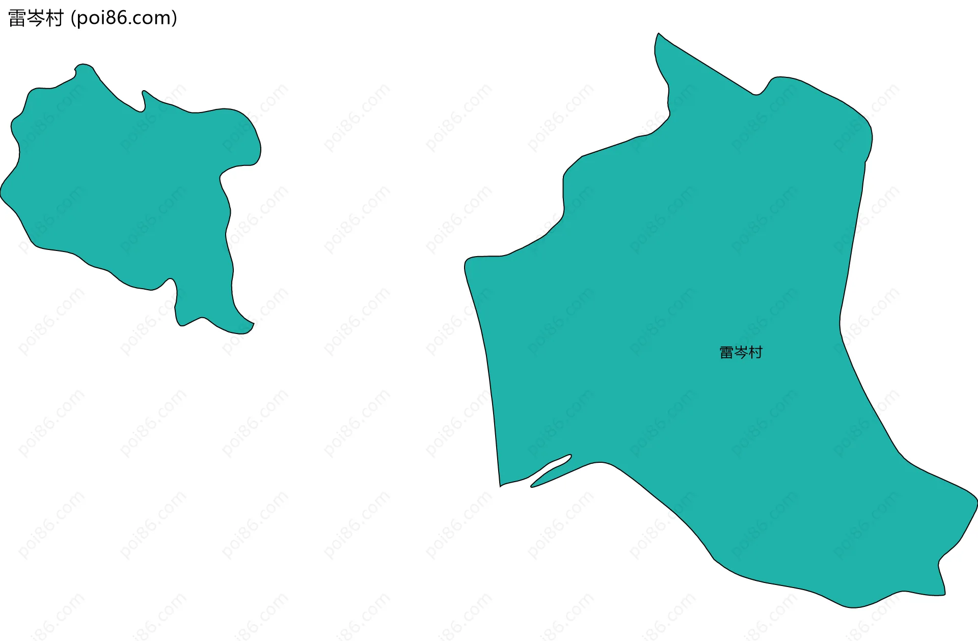 雷岑村边界地图