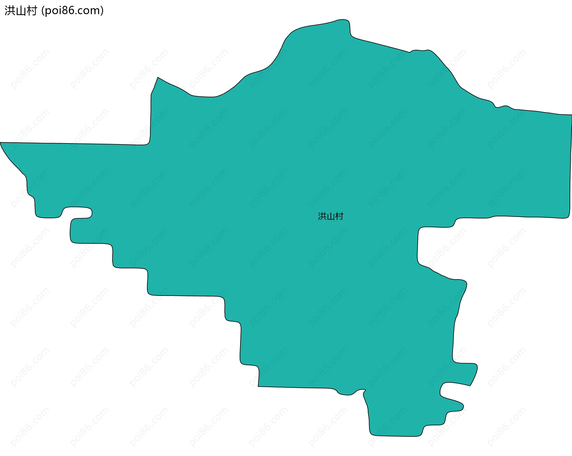 洪山村边界地图