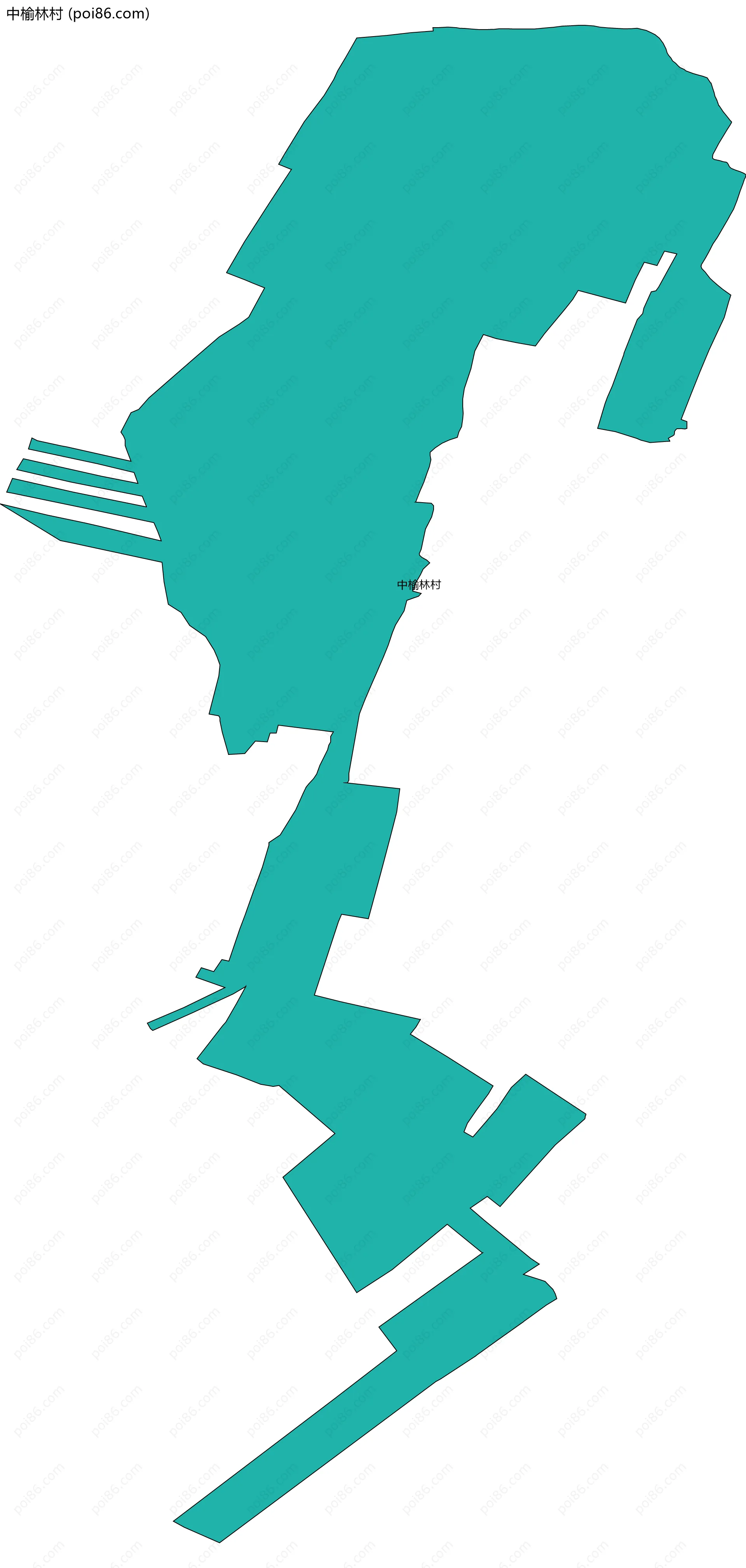 中榆林村边界地图