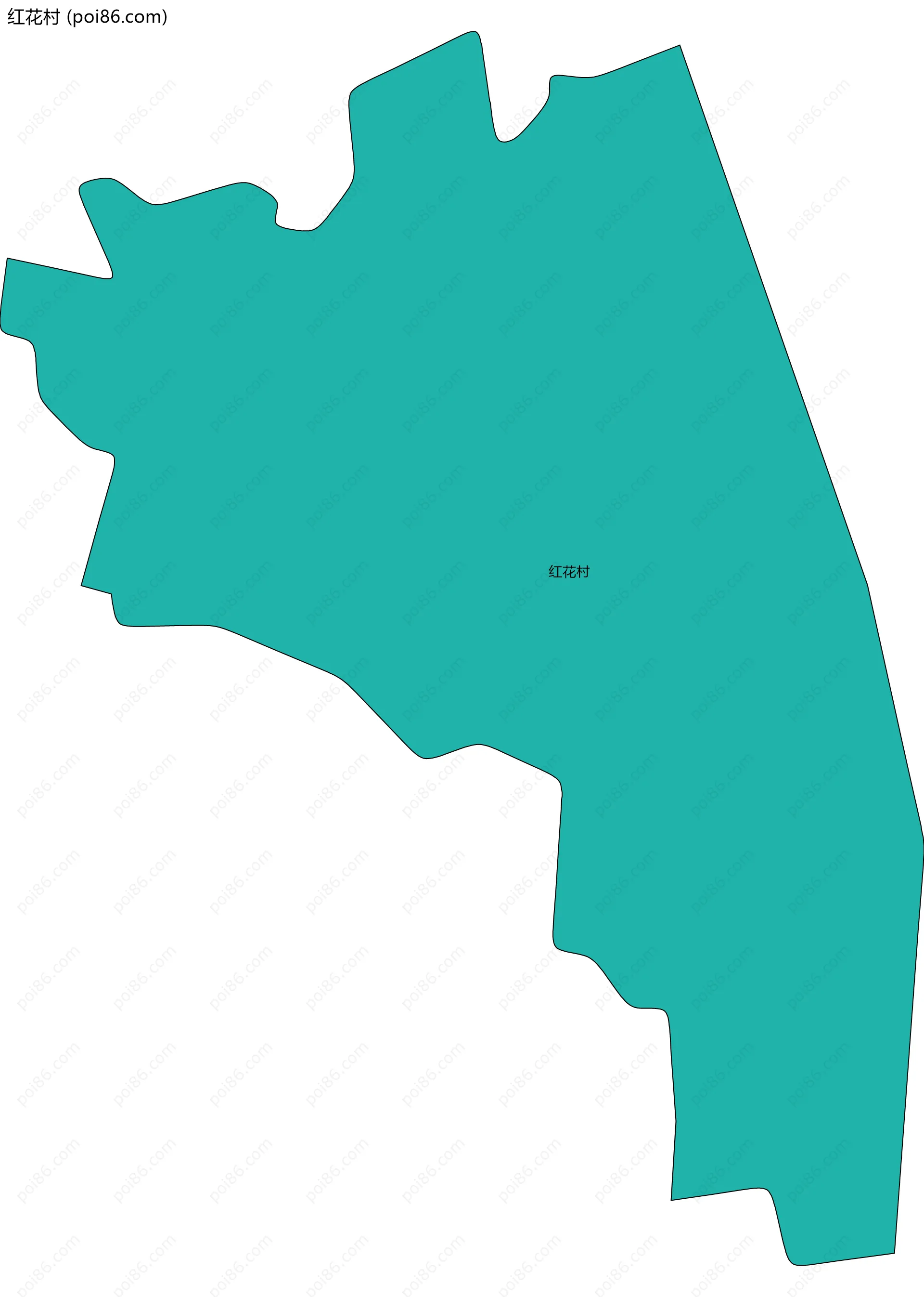 红花村边界地图