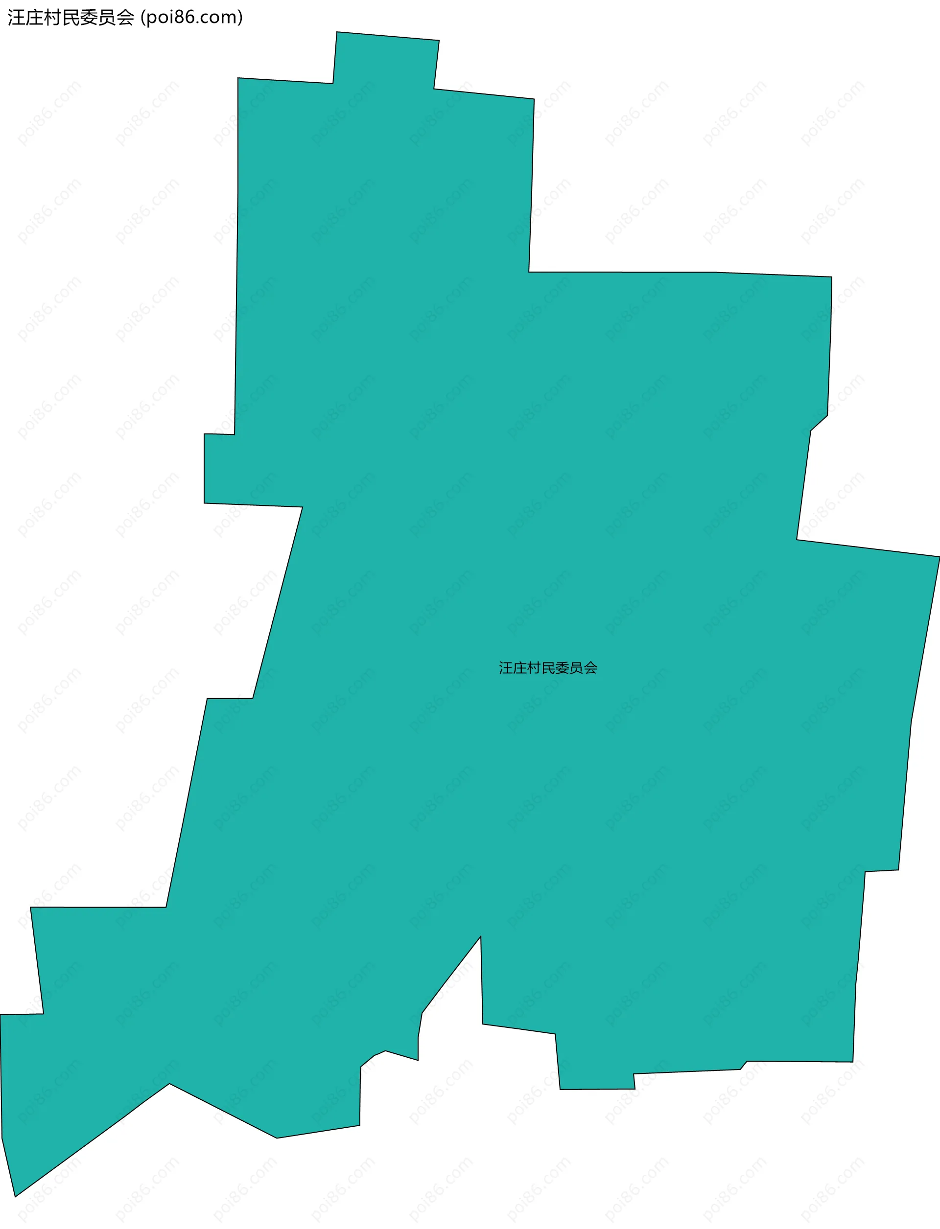 汪庄村民委员会边界地图
