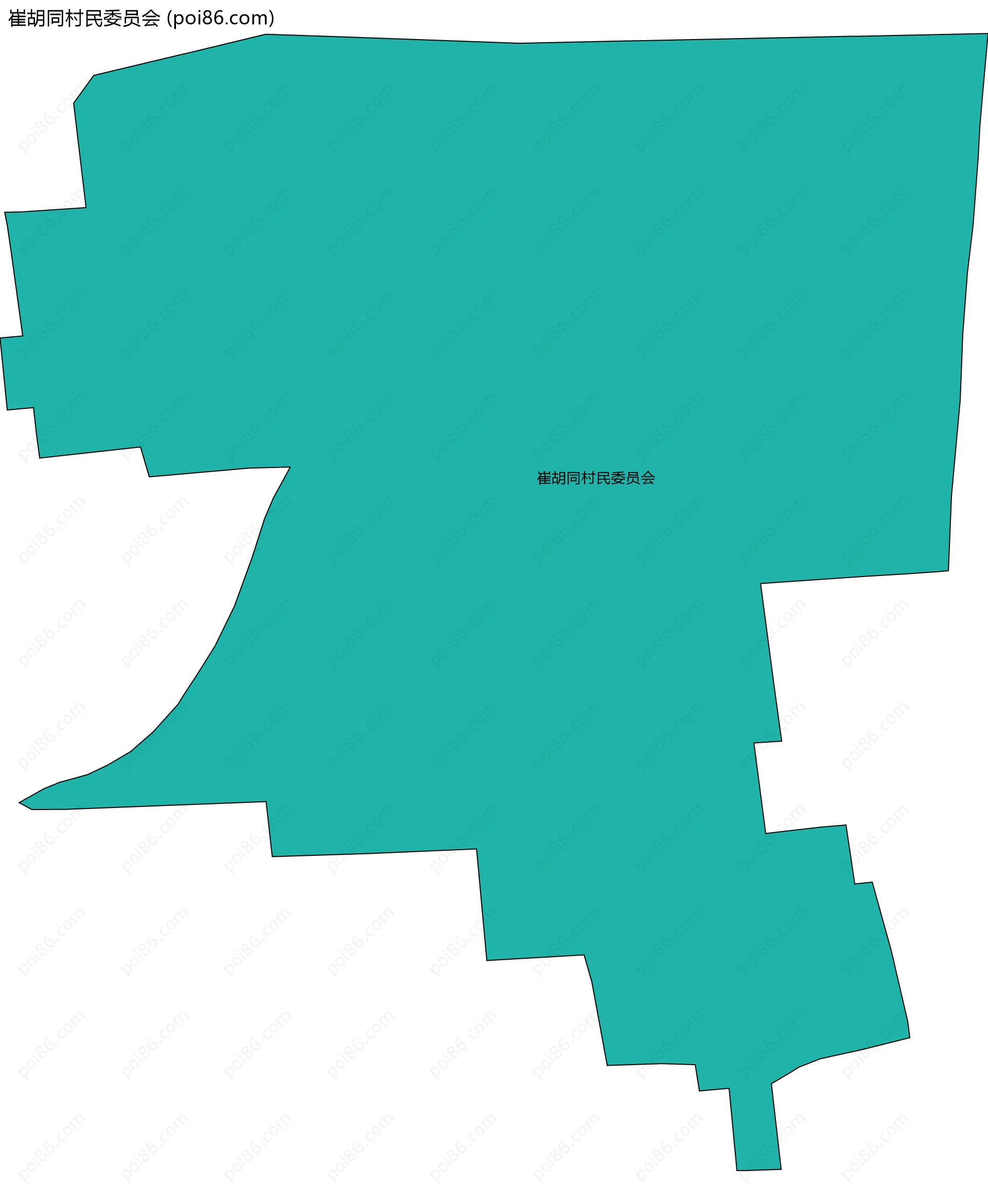 崔胡同村民委员会边界地图