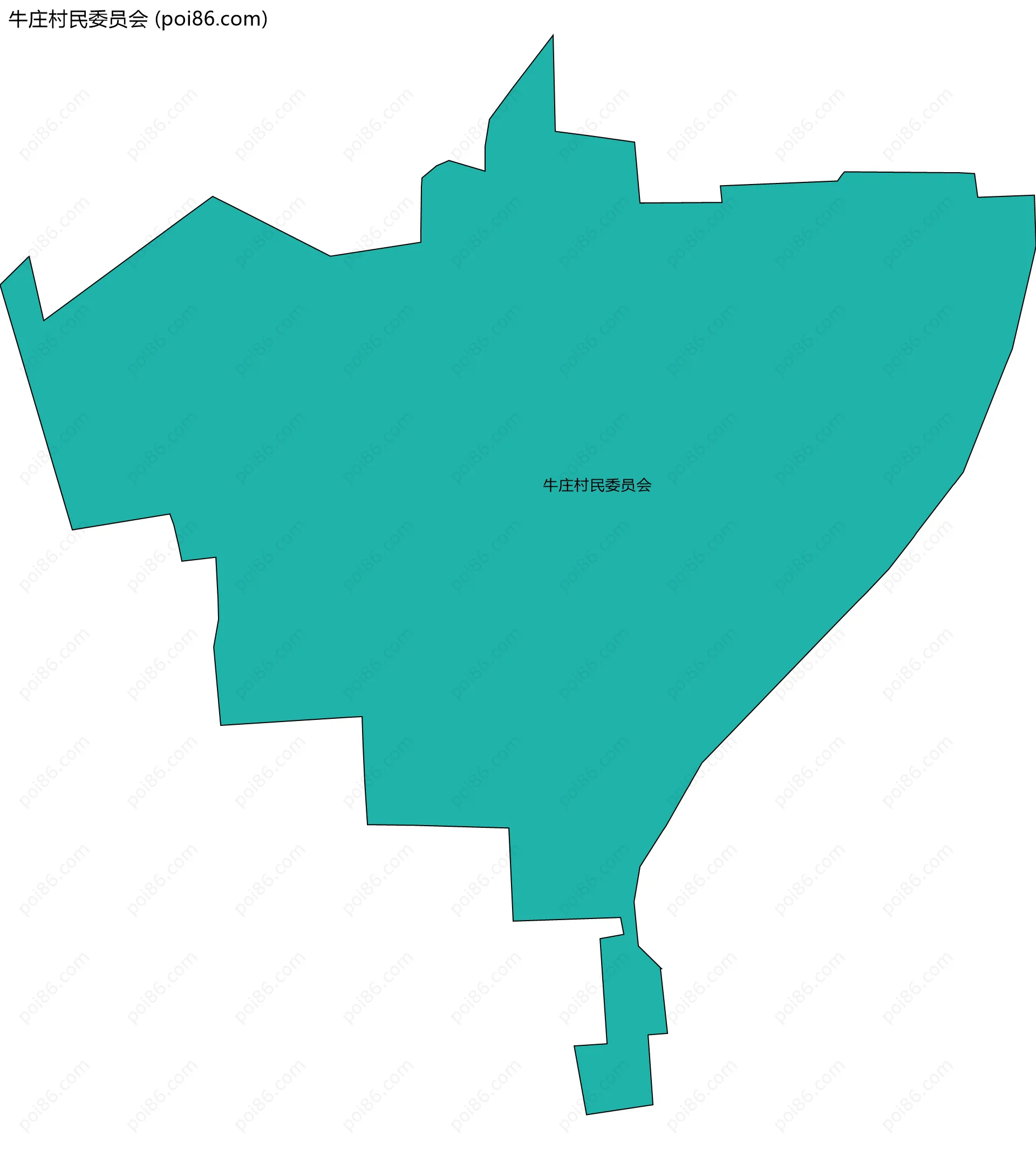 牛庄村民委员会边界地图