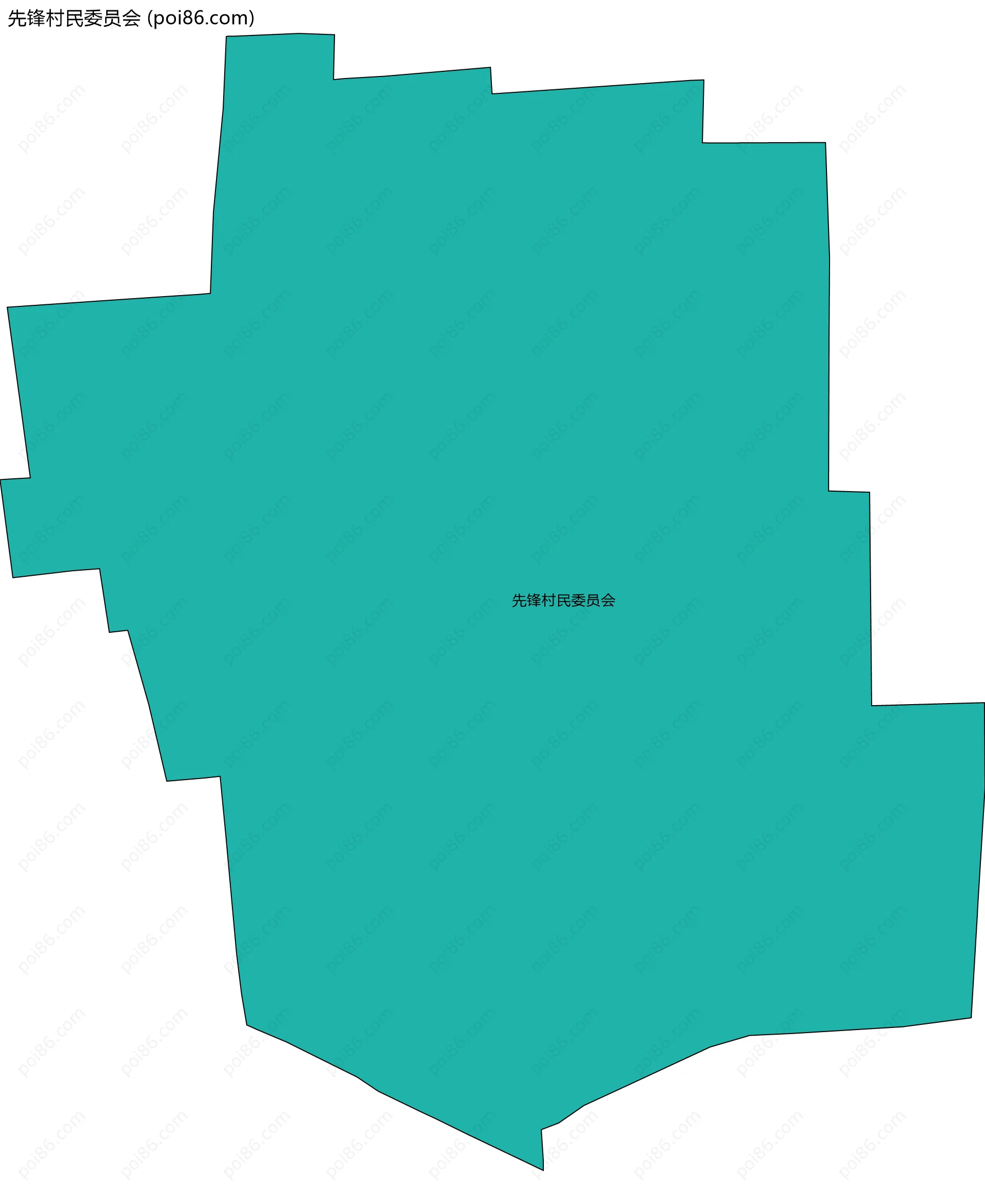 先锋村民委员会边界地图