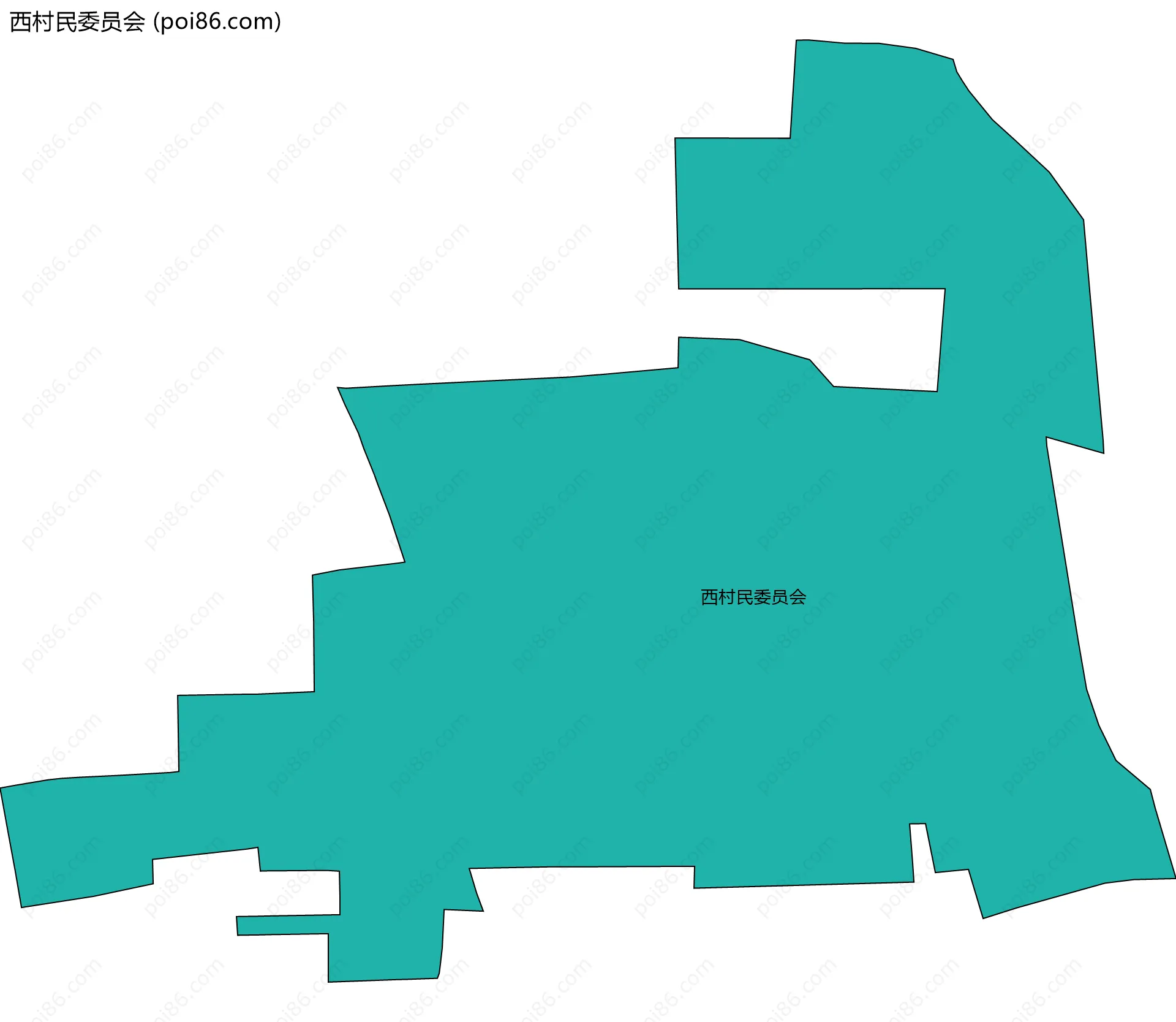 西村民委员会边界地图