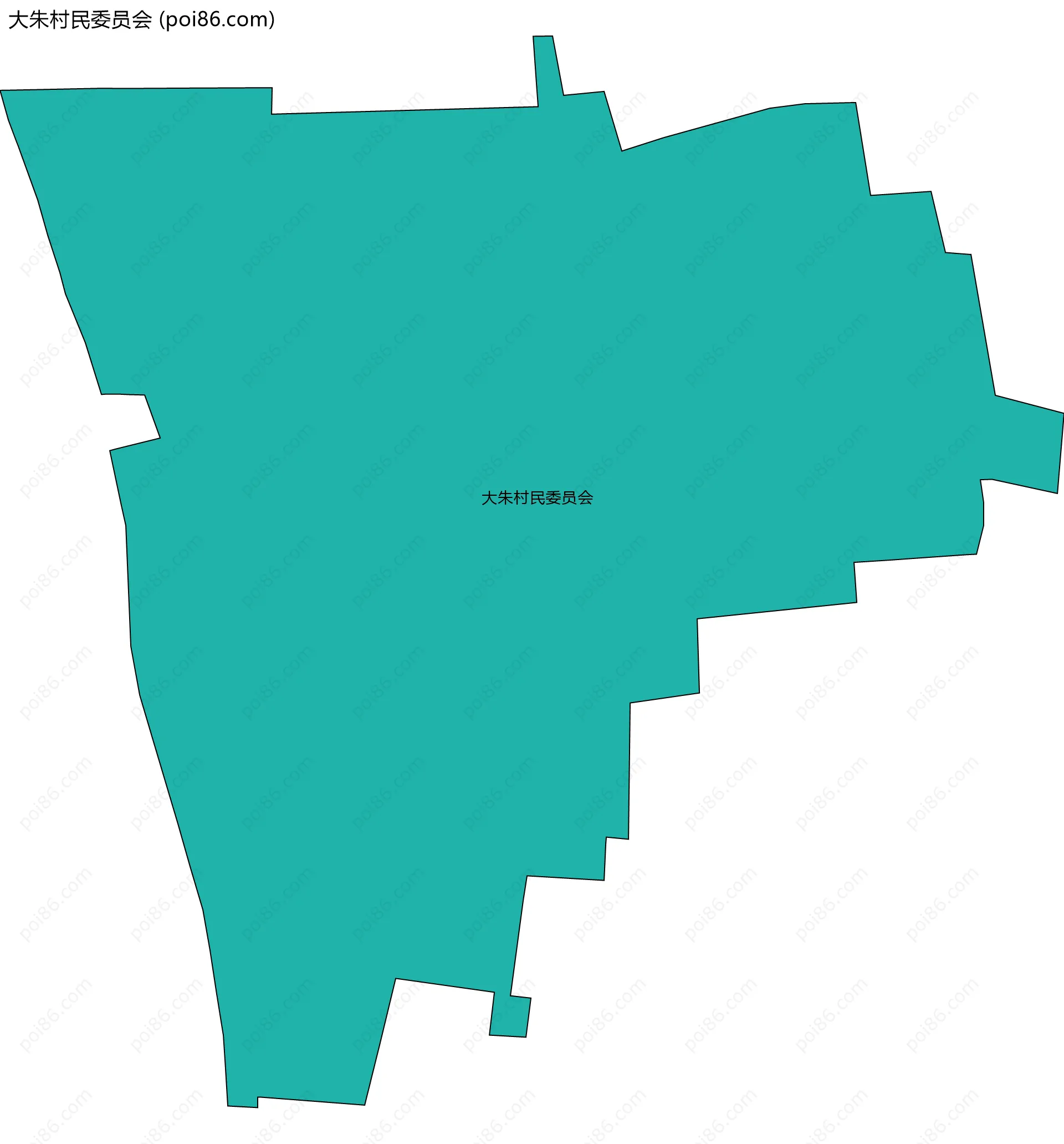 大朱村民委员会边界地图