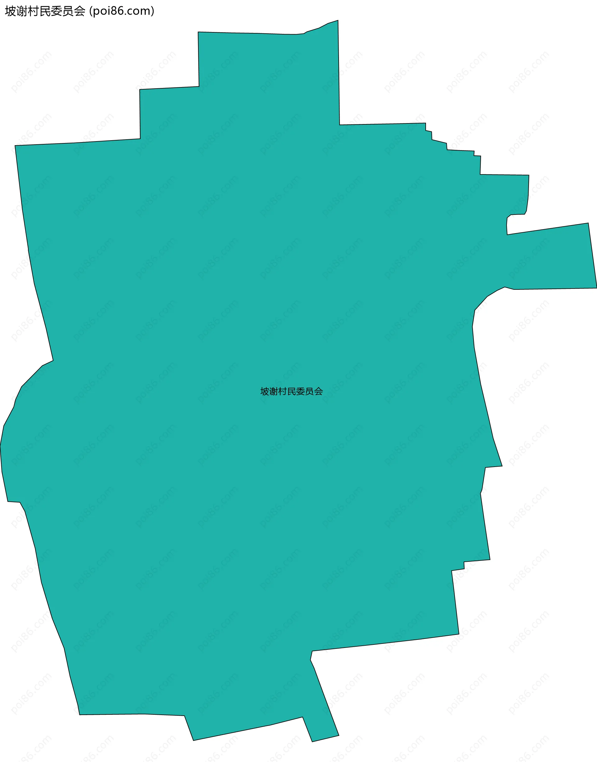 坡谢村民委员会边界地图