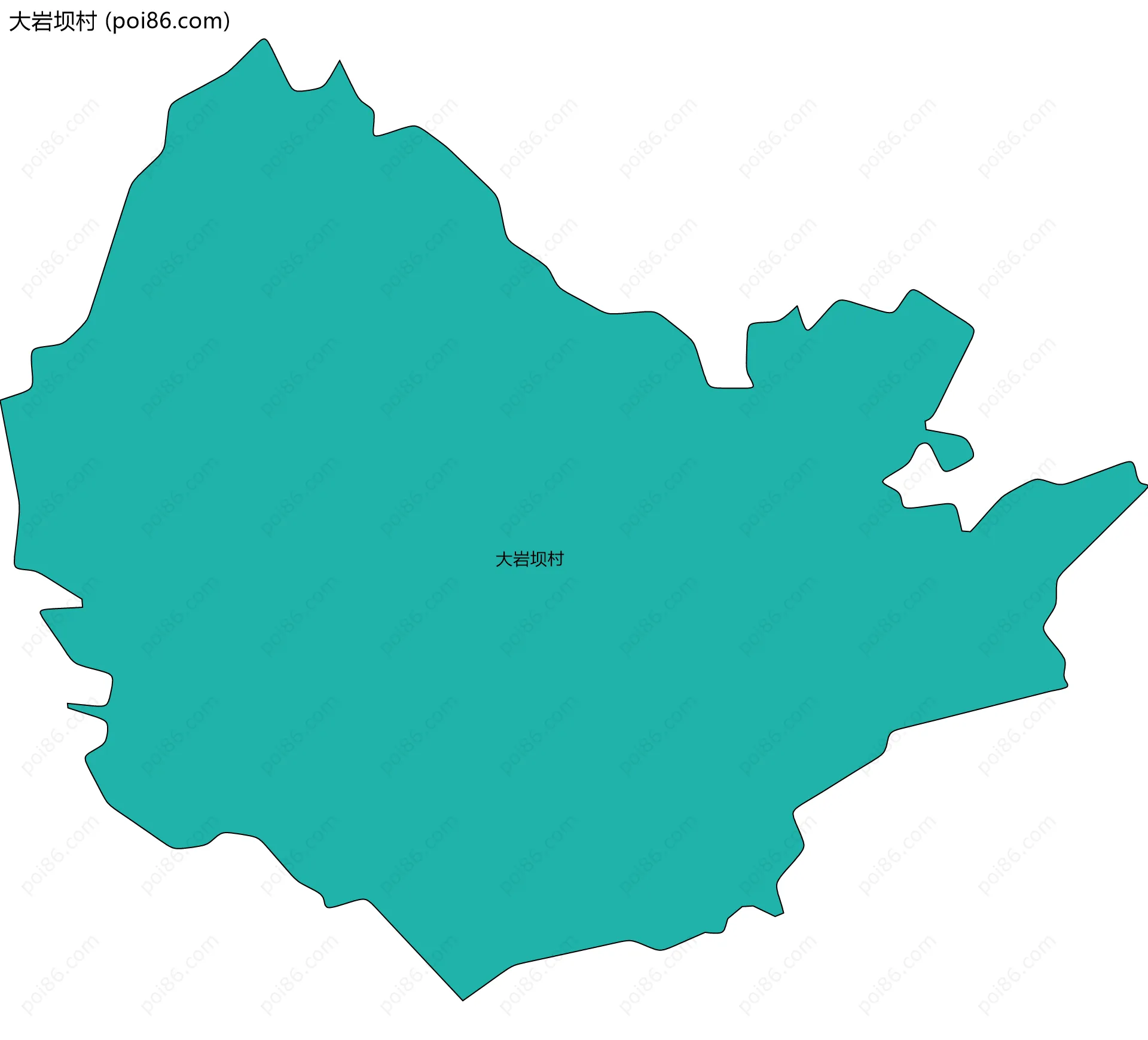 大岩坝村边界地图