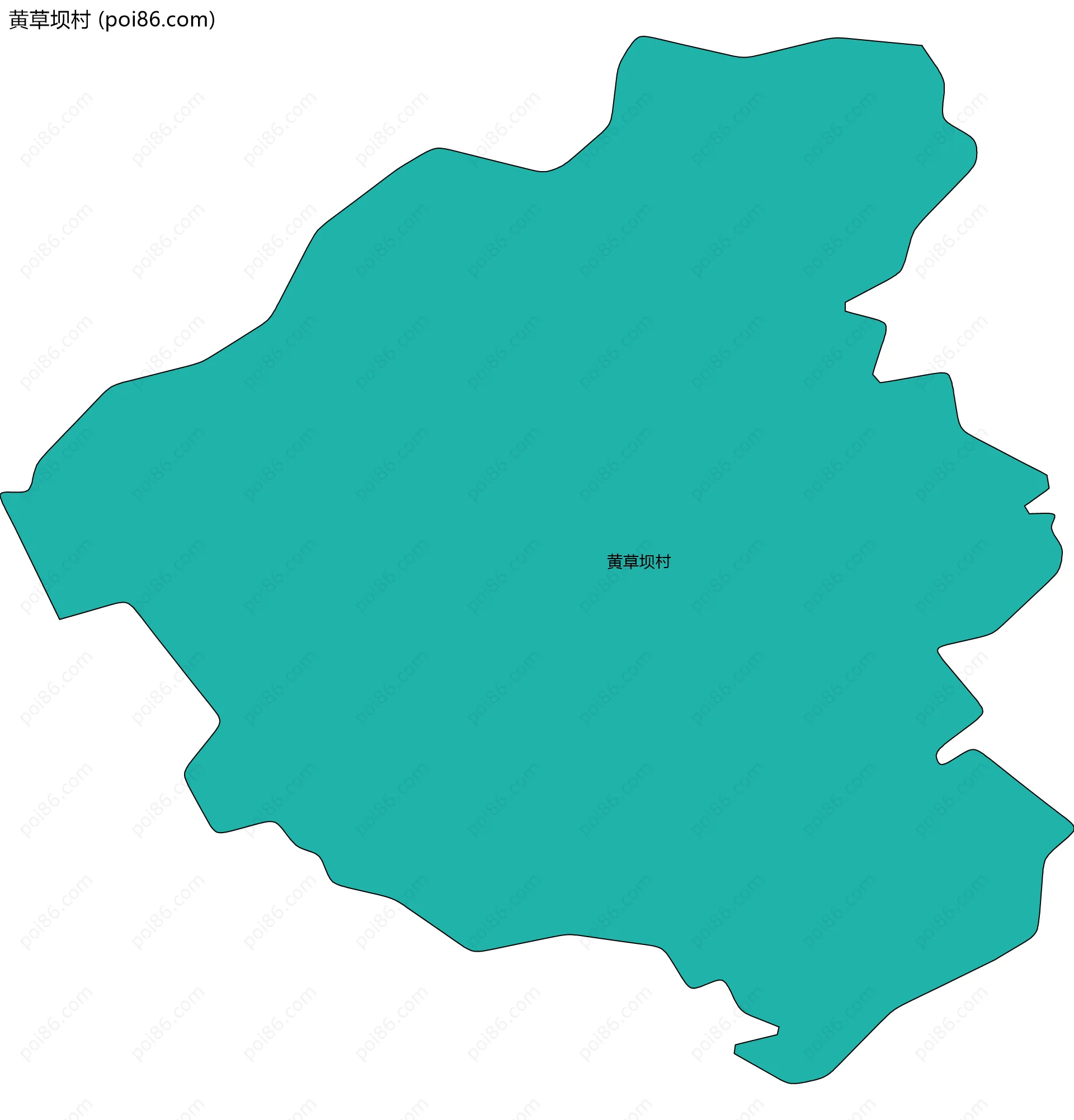 黄草坝村边界地图