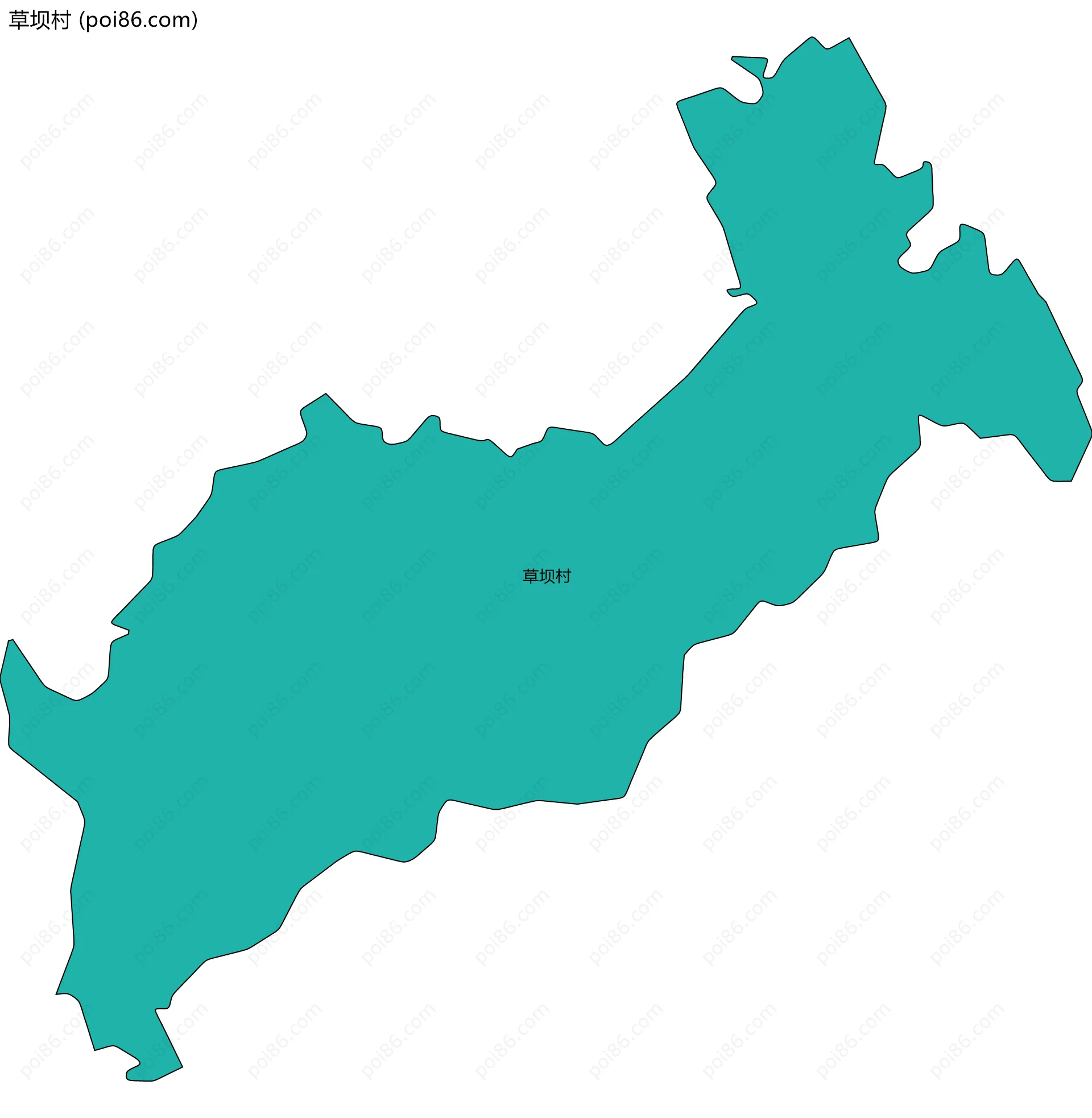 草坝村边界地图