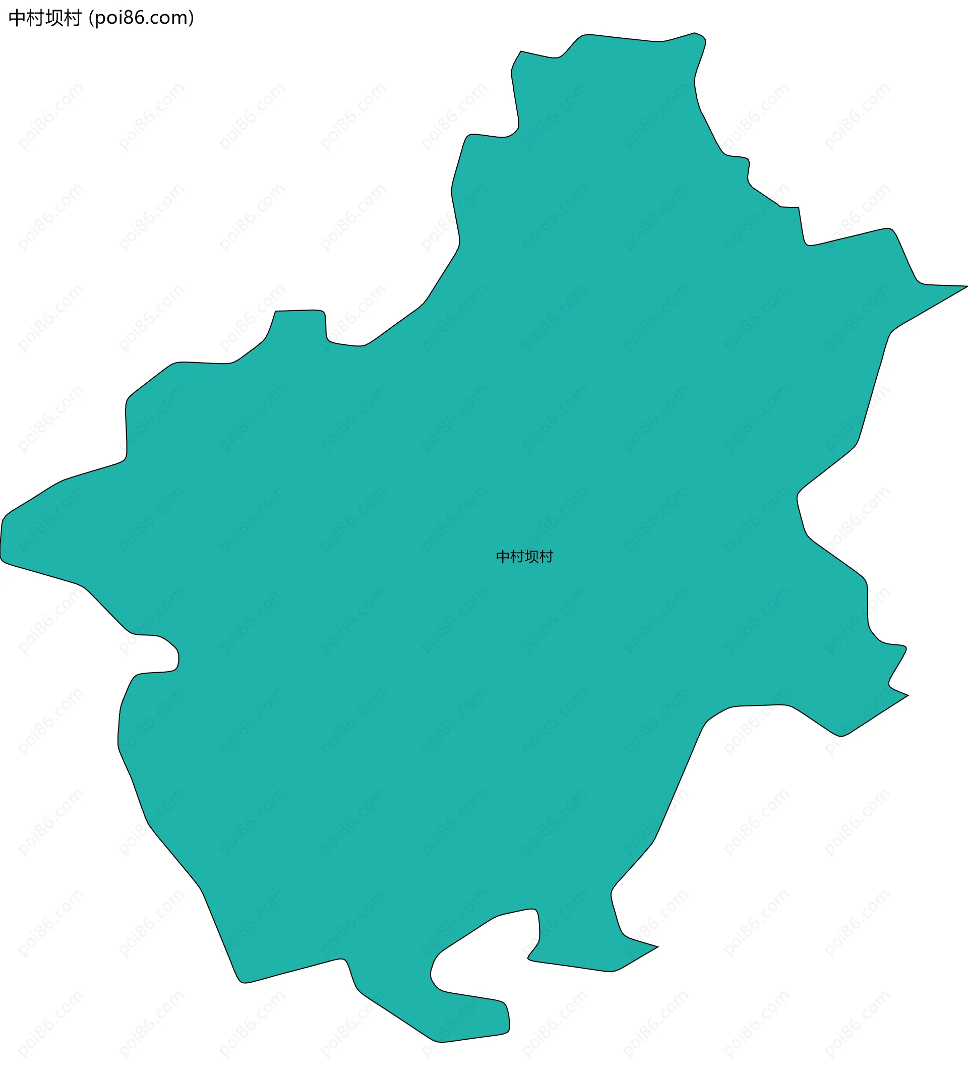 中村坝村边界地图