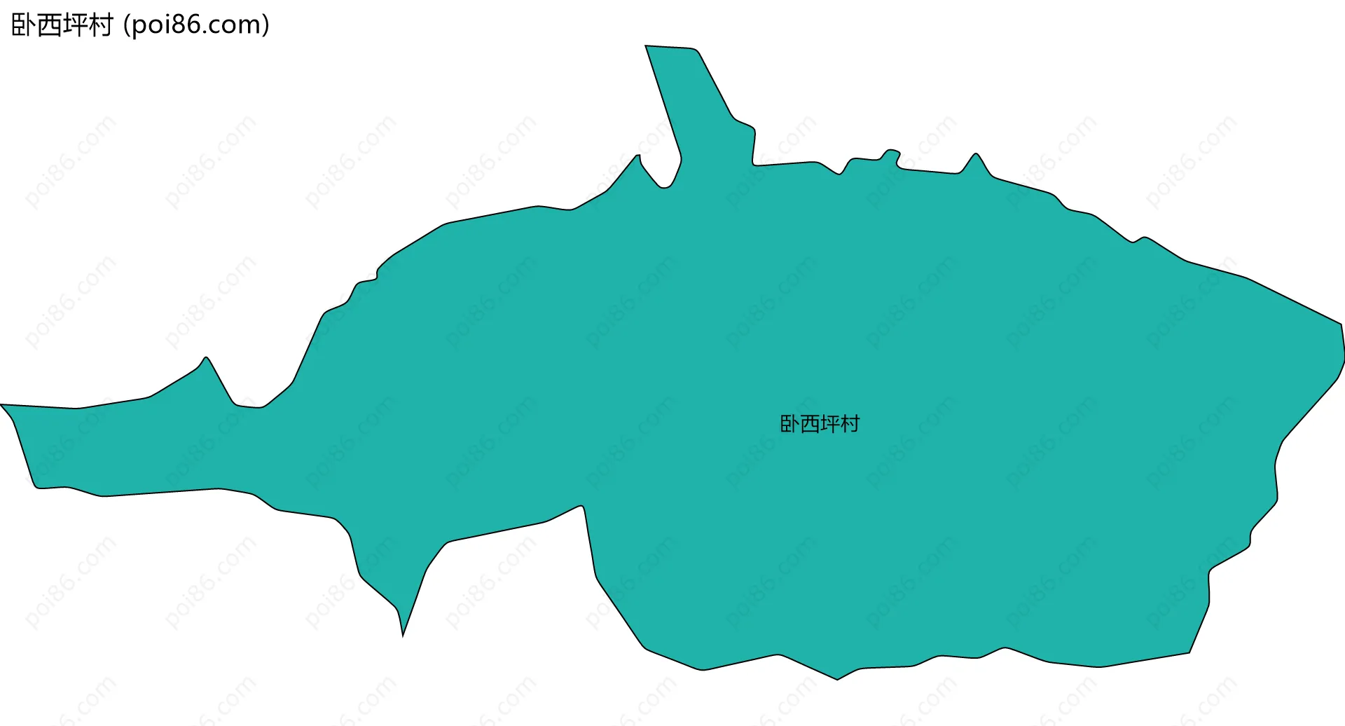 卧西坪村边界地图