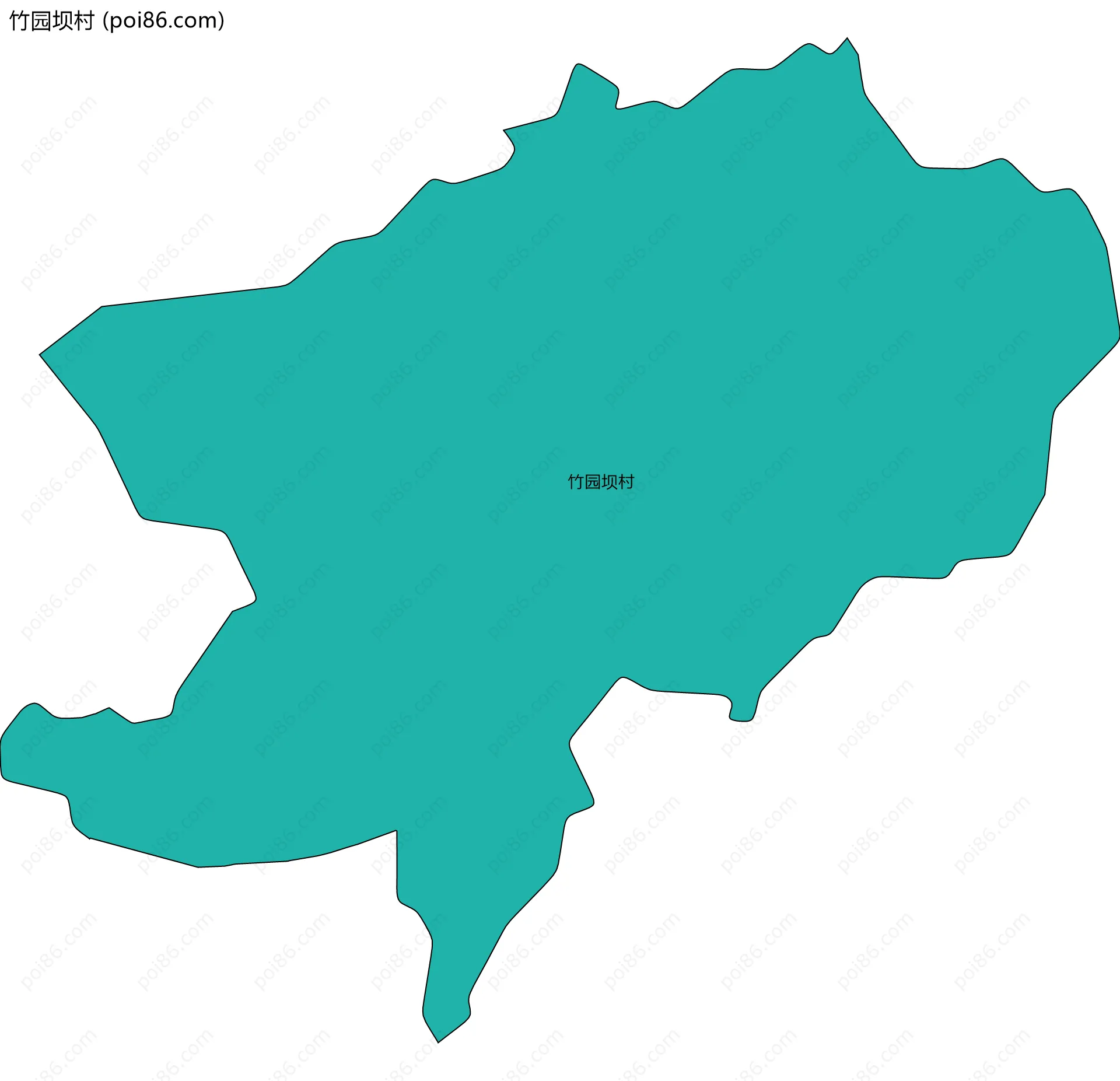 竹园坝村边界地图