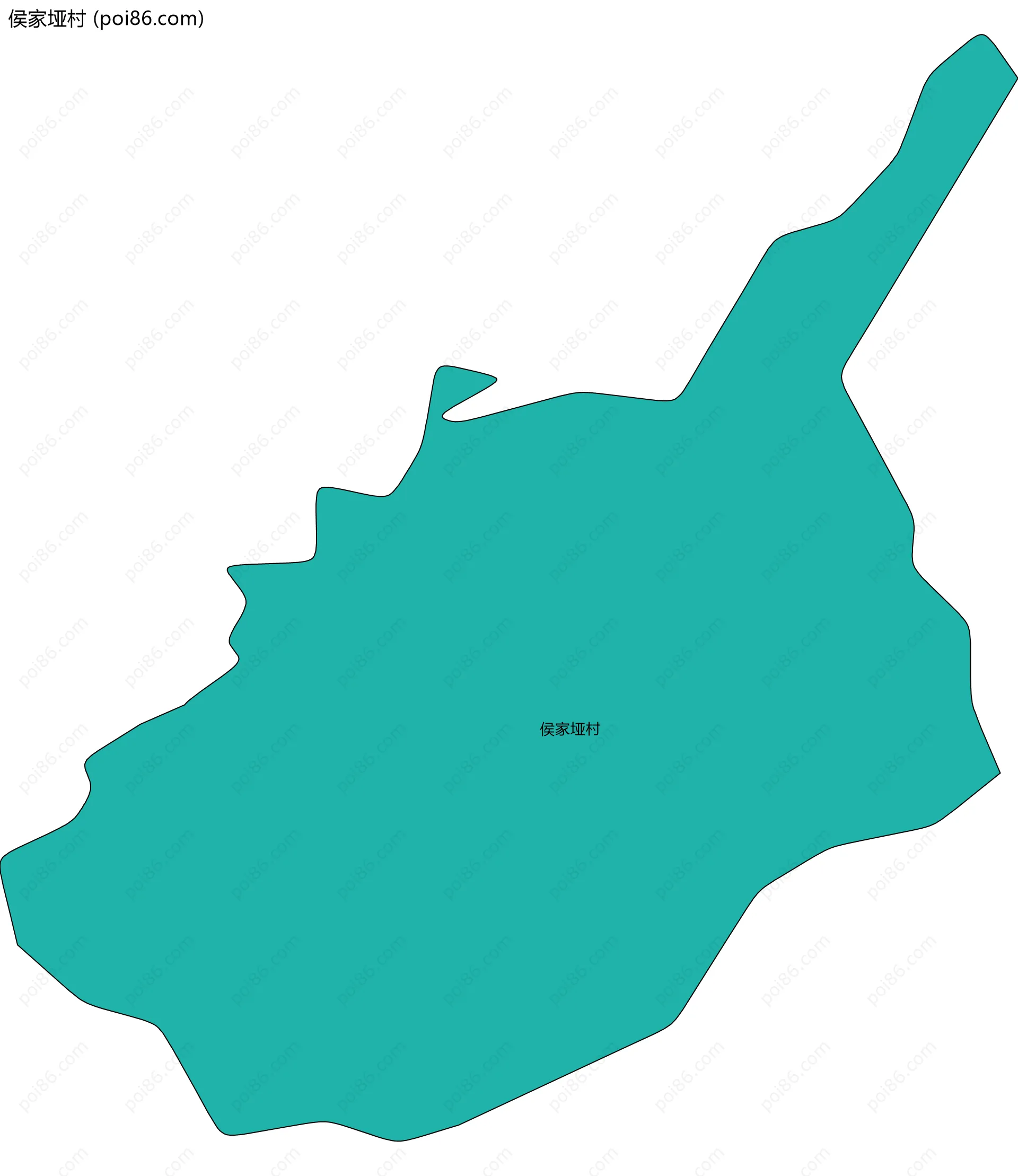 侯家垭村边界地图