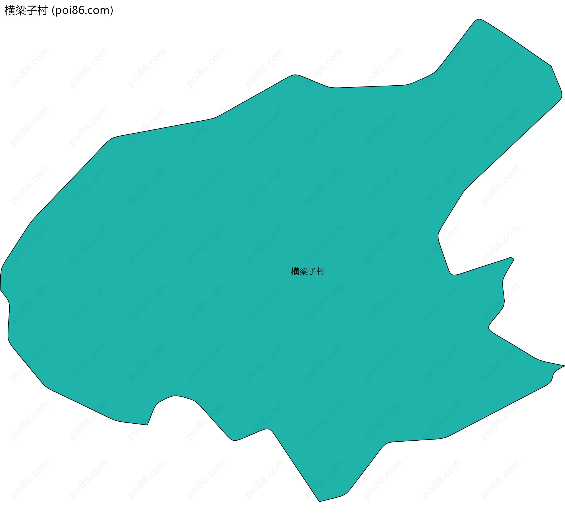 横梁子村边界地图
