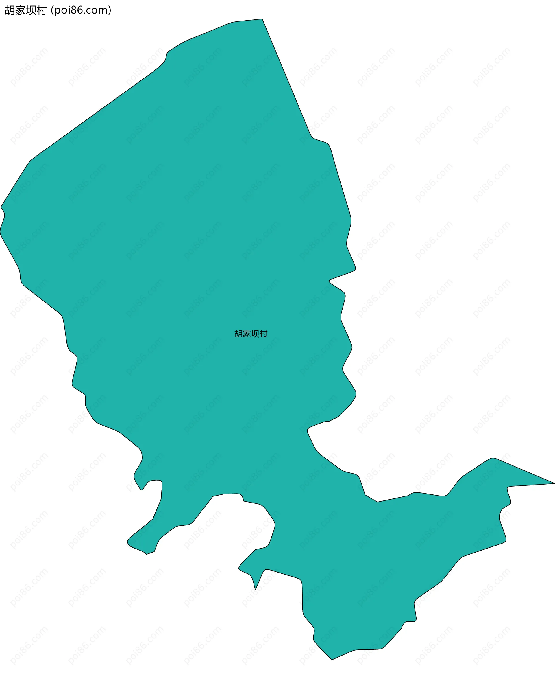 胡家坝村边界地图
