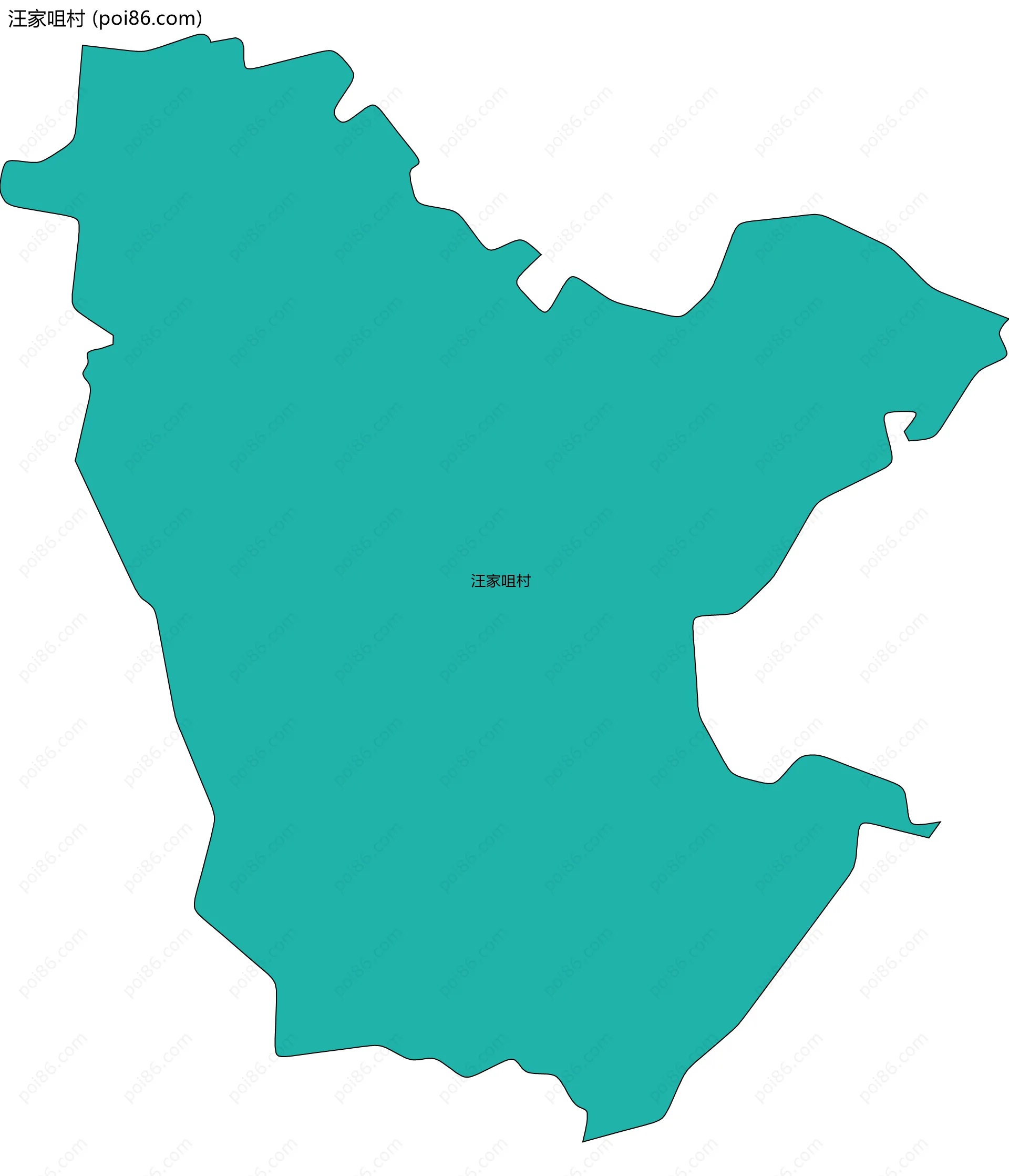 汪家咀村边界地图