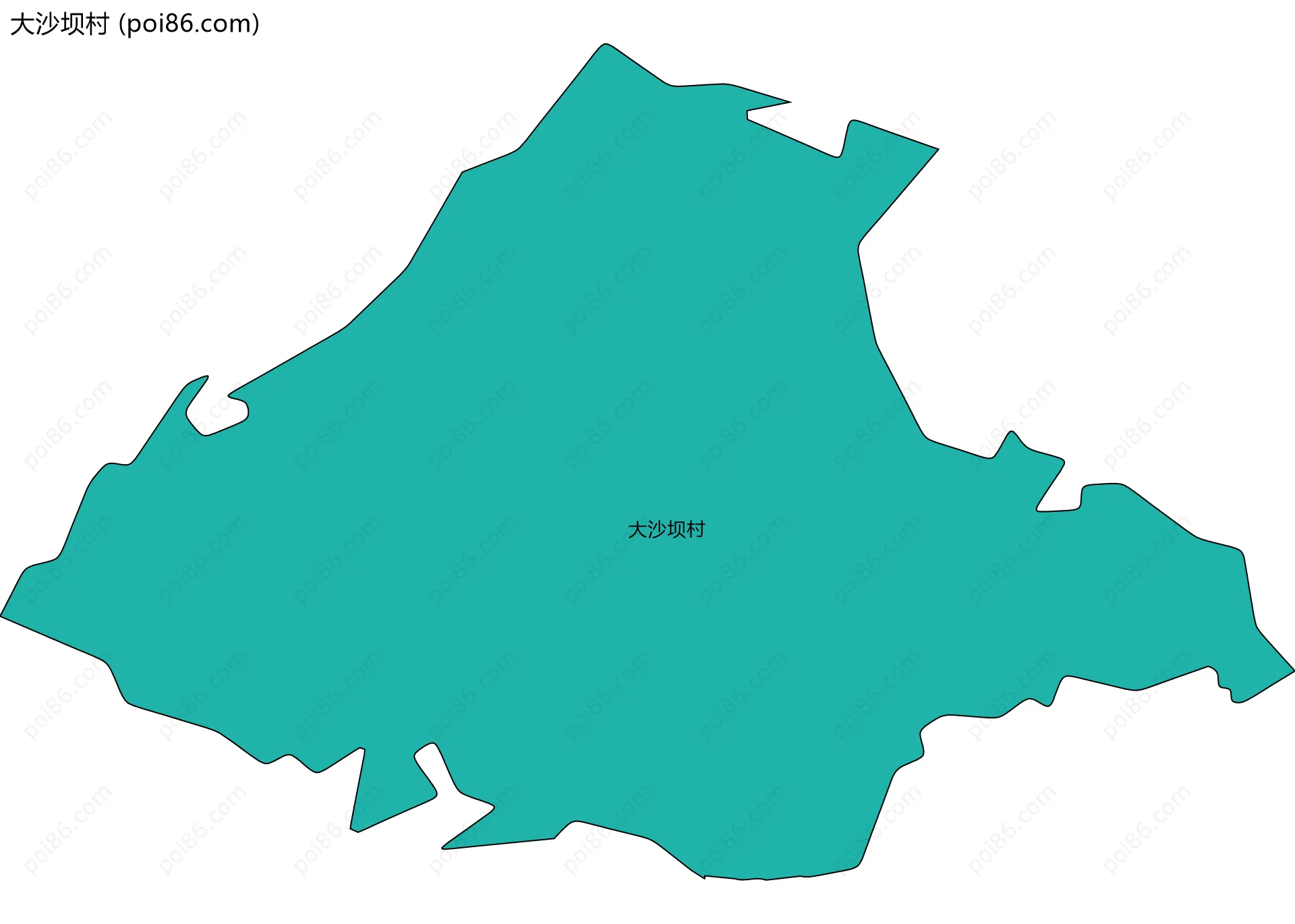 大沙坝村边界地图