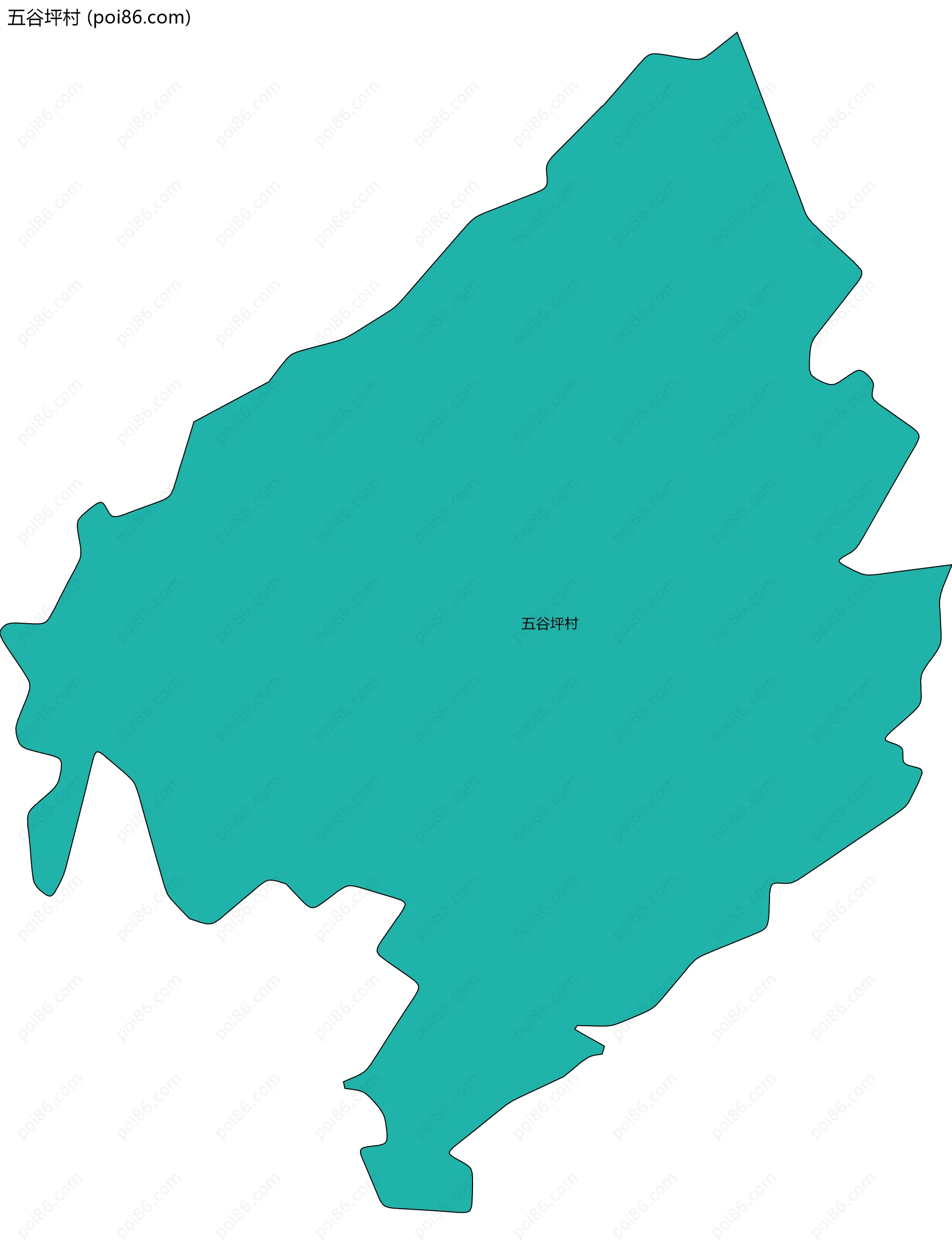 五谷坪村边界地图