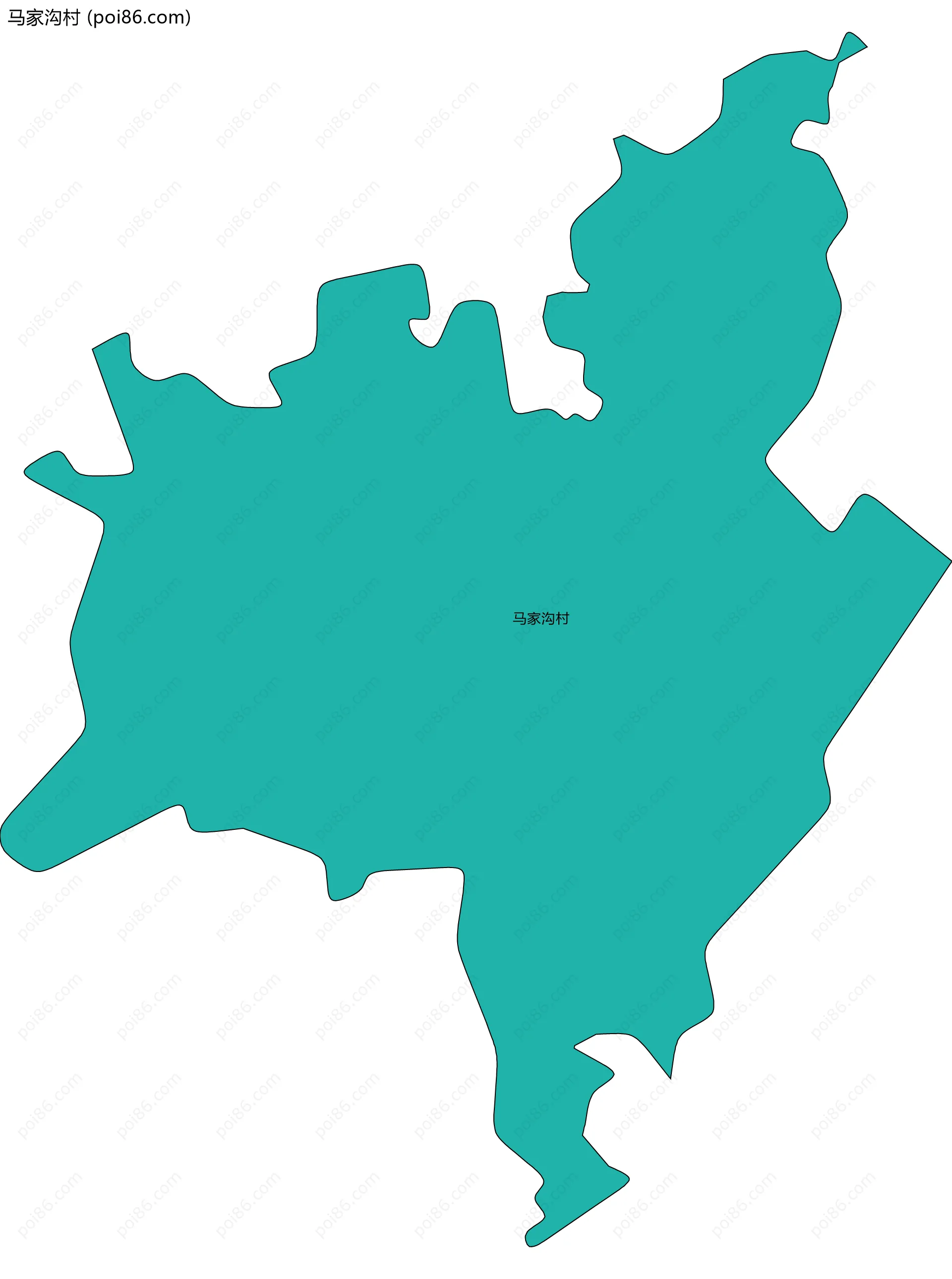 马家沟村边界地图