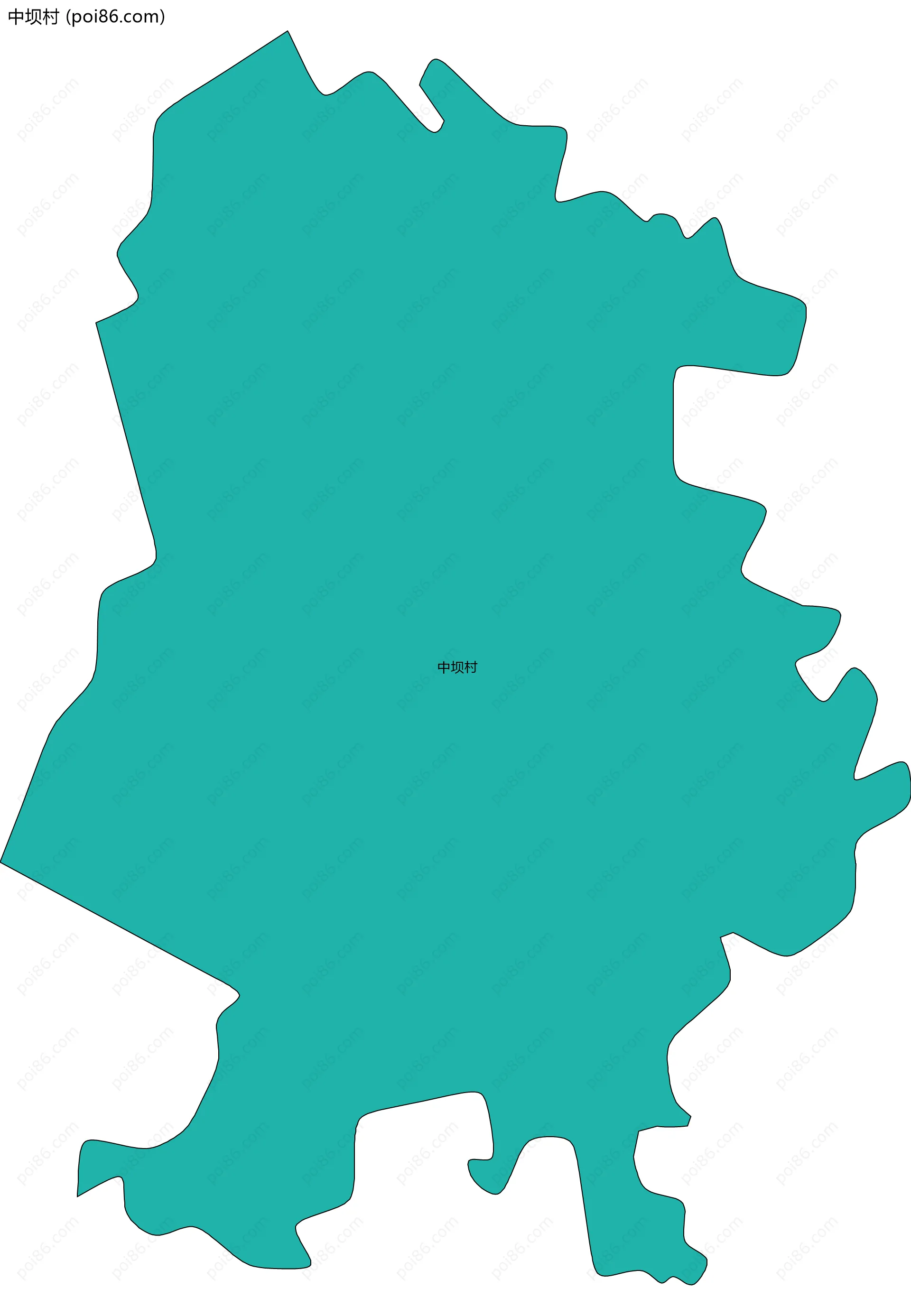 中坝村边界地图